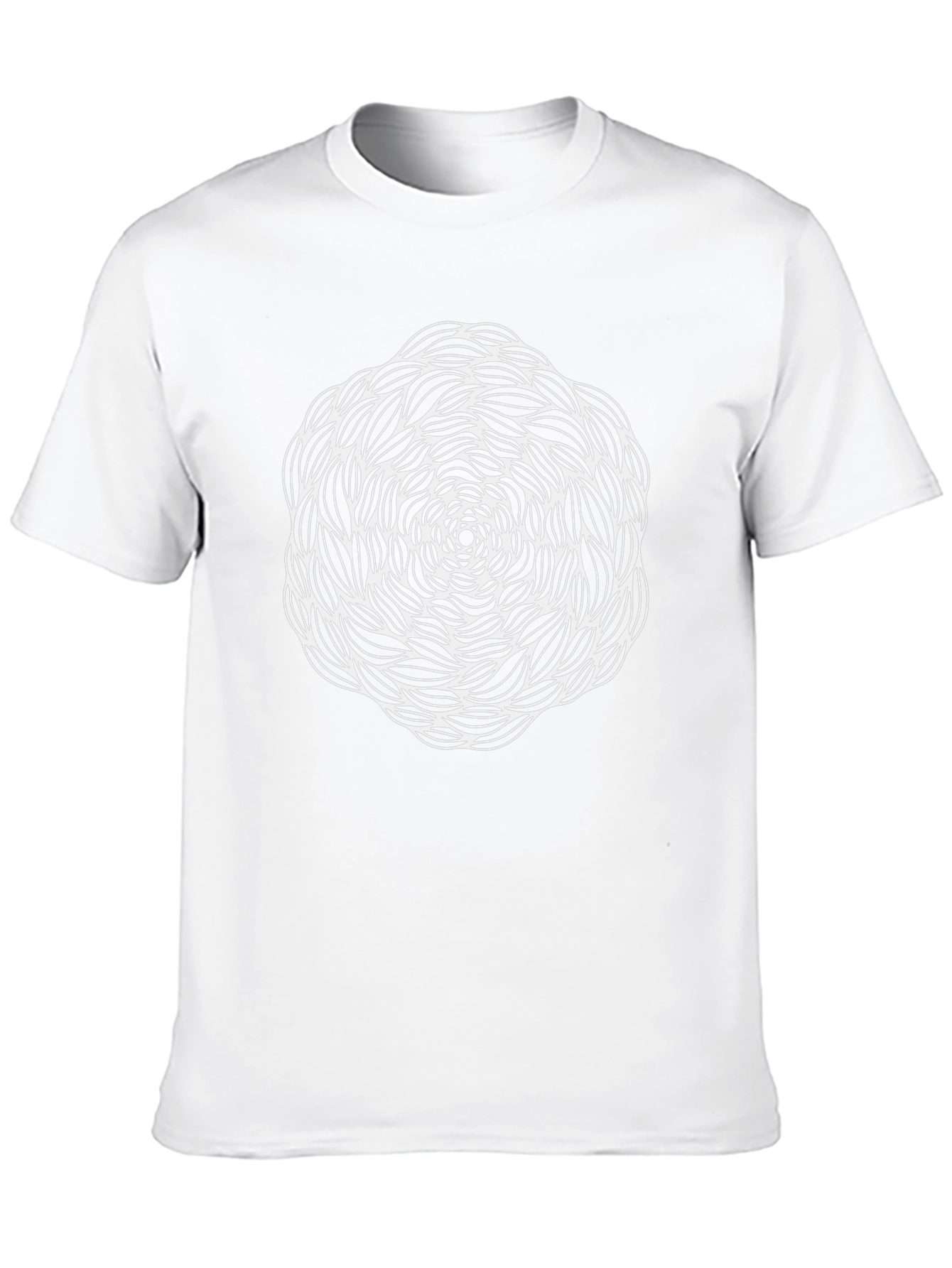 Abstract White Pattern on Black T-Shirt
