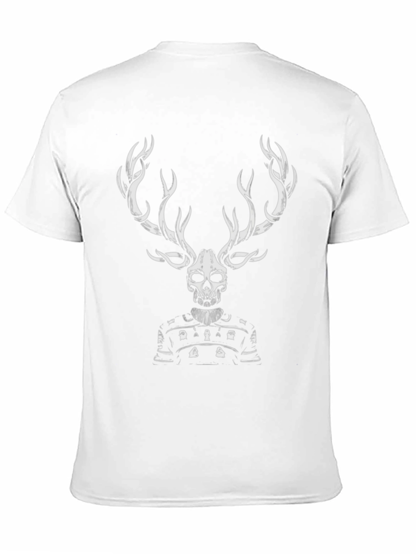 Skull Deer Graphic Tee - Black Cotton T-Shirt