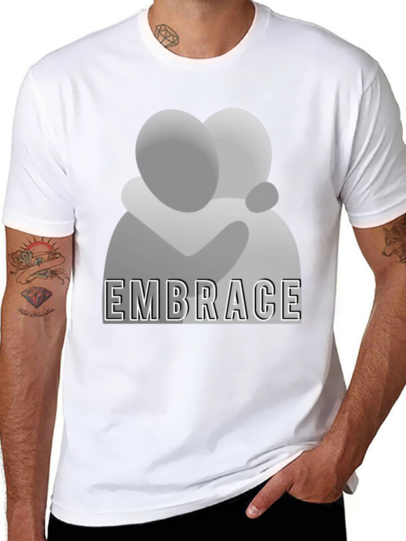 Embrace Graphic Tee - Stylish Comfort Black T-Shirt