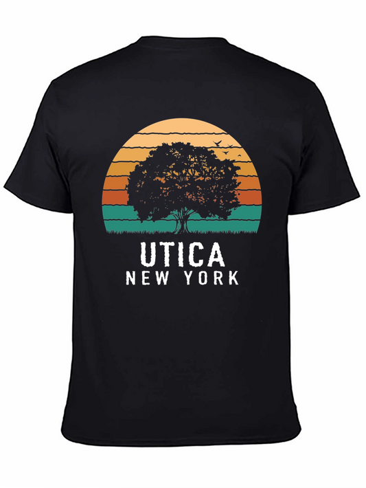Utica New York Sunset Tree Graphic Tee