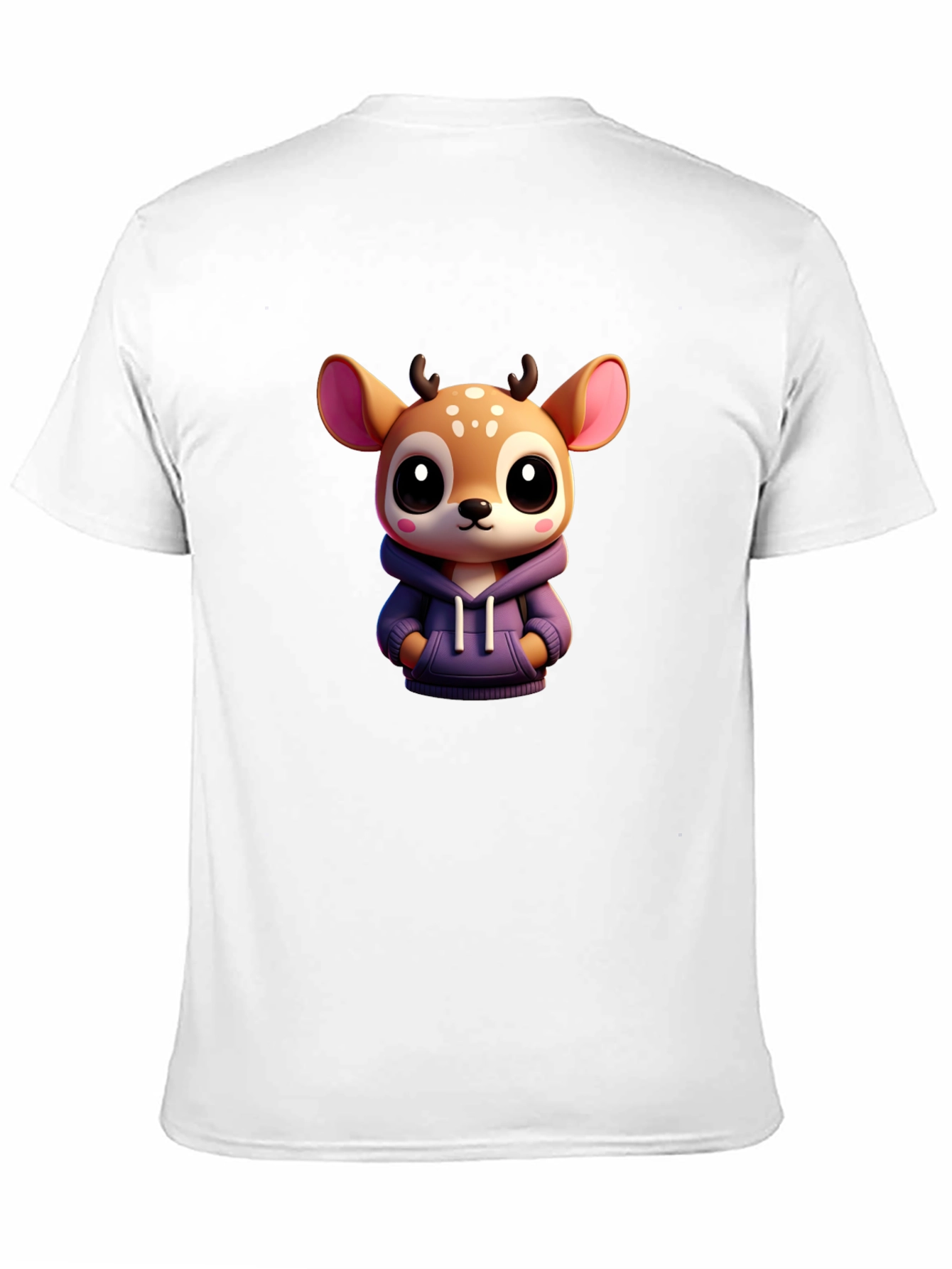 Cute Deer Graphic Tee - Soft Black Cotton