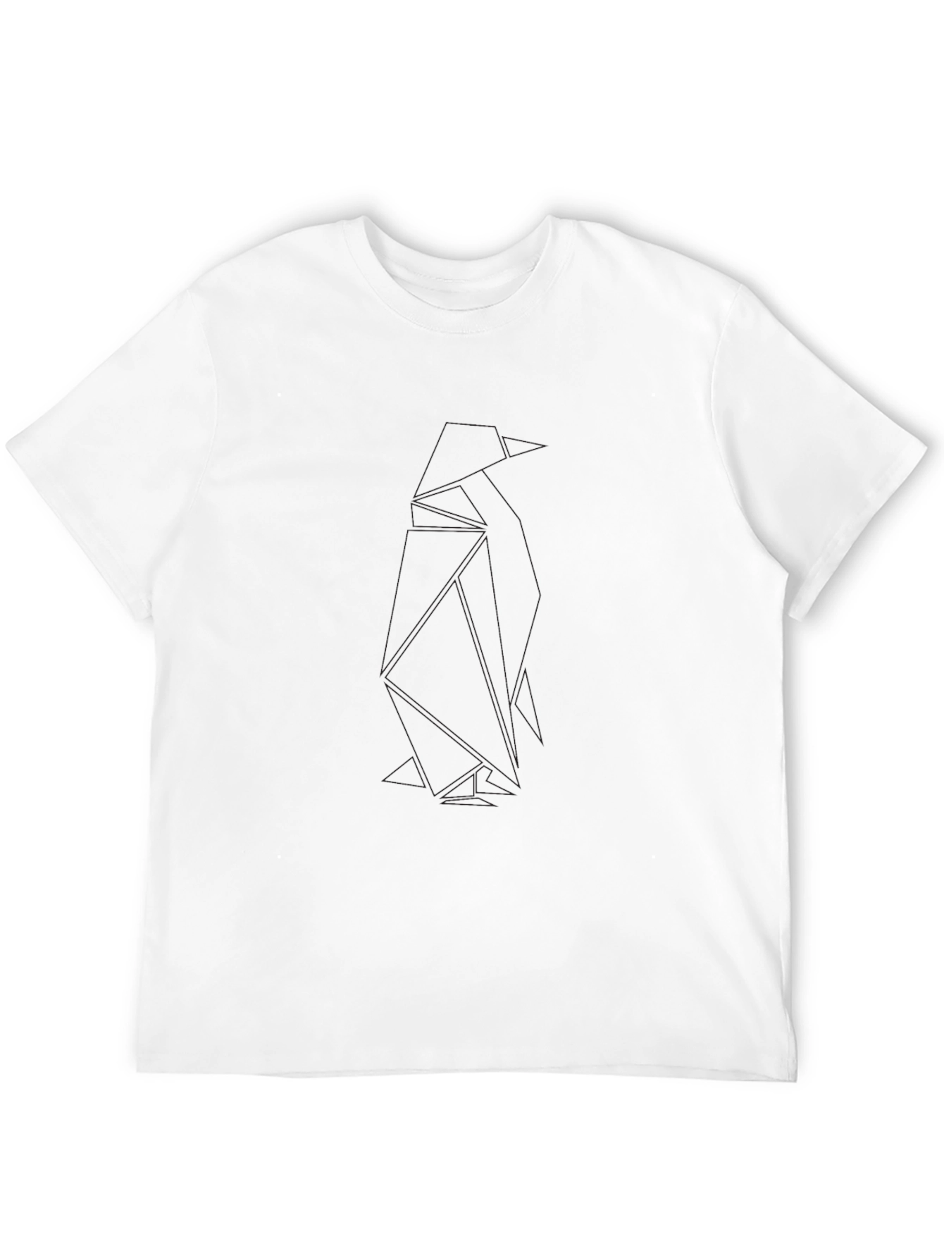 Mens Black Geometric Penguin T-Shirt