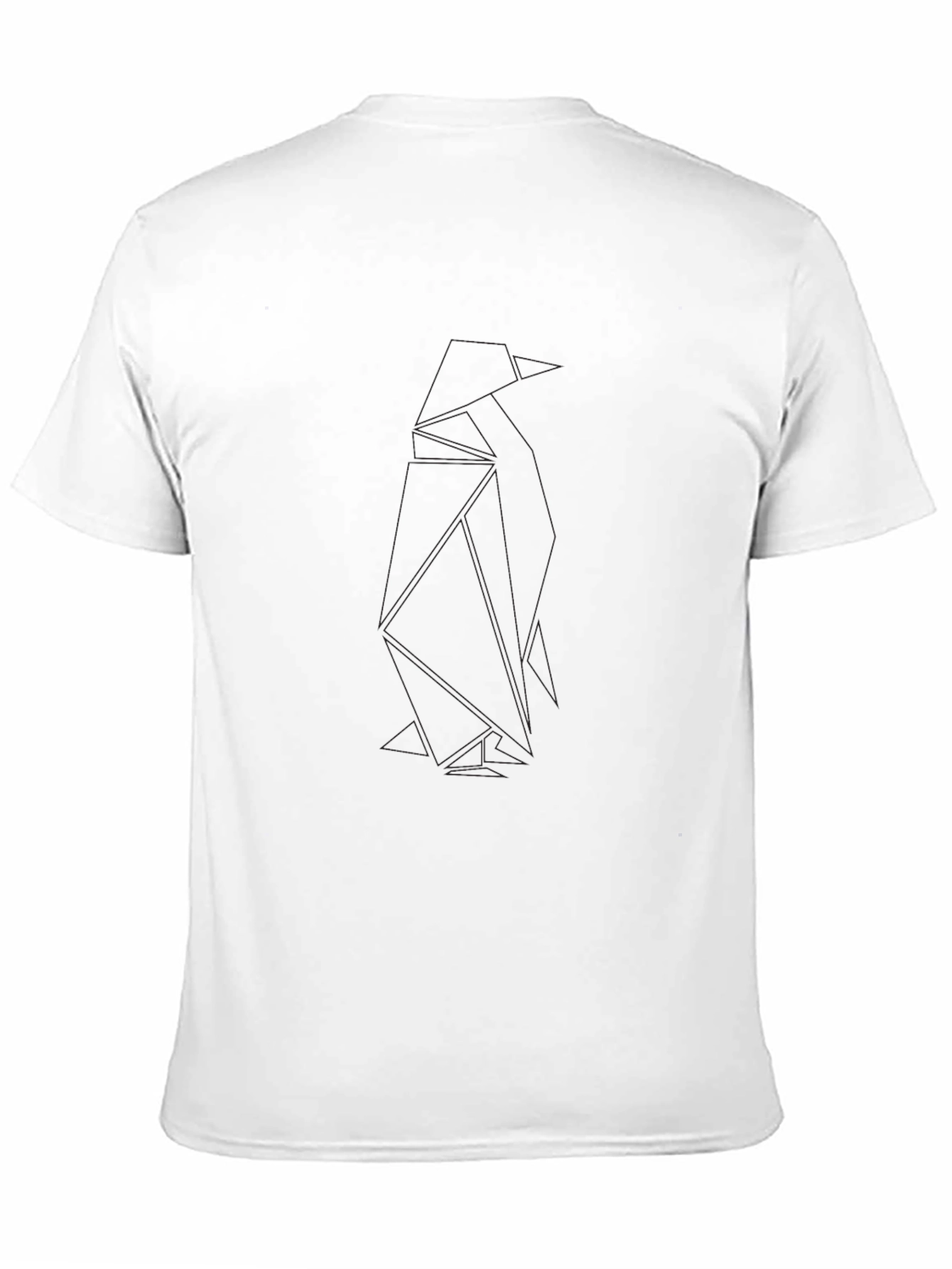 Mens Black Geometric Penguin T-Shirt