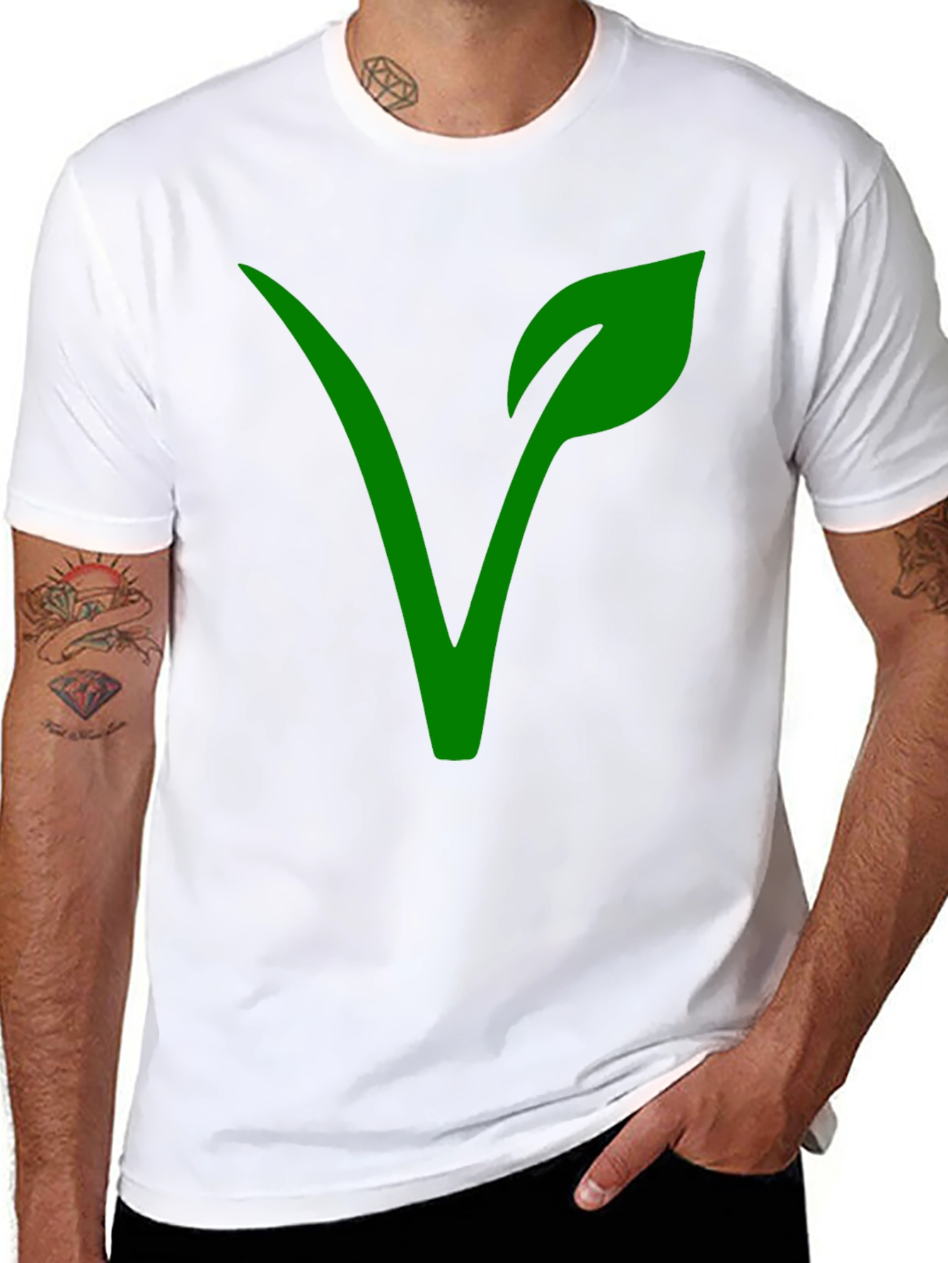 Vegan Symbol T-Shirt - Green Plant Based Lifestyle Tee