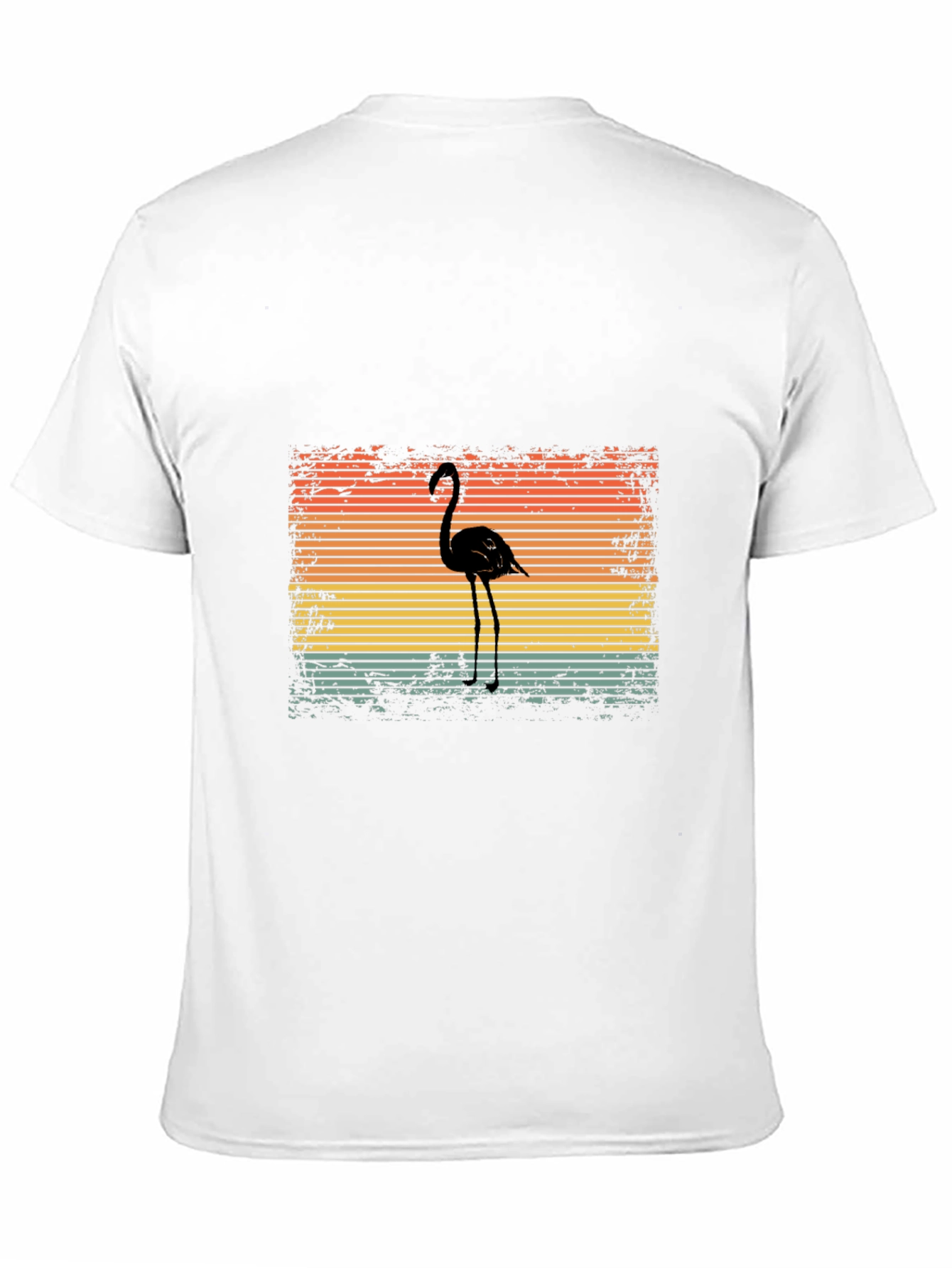 Retro Flamingo Graphic T-Shirt - Black