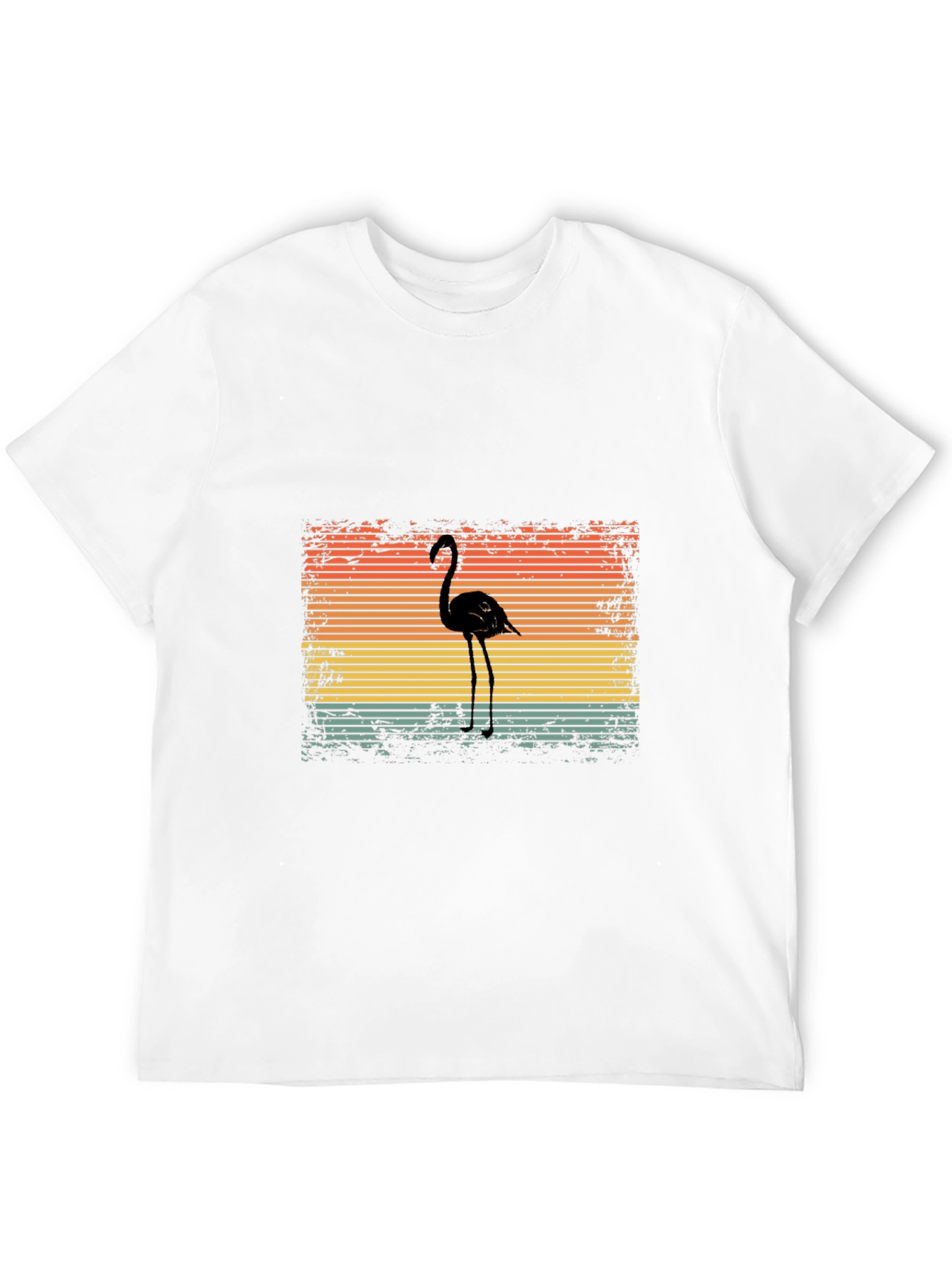 Retro Flamingo Graphic T-Shirt - Black