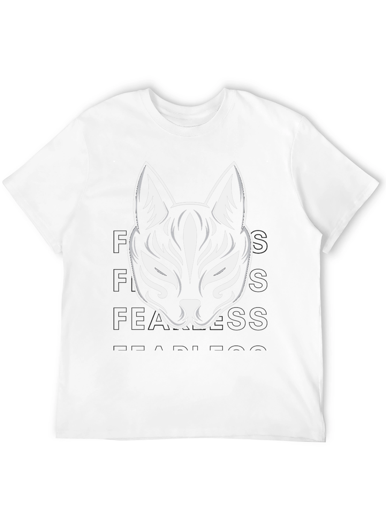Black T-Shirt with Kitsune Mask Design