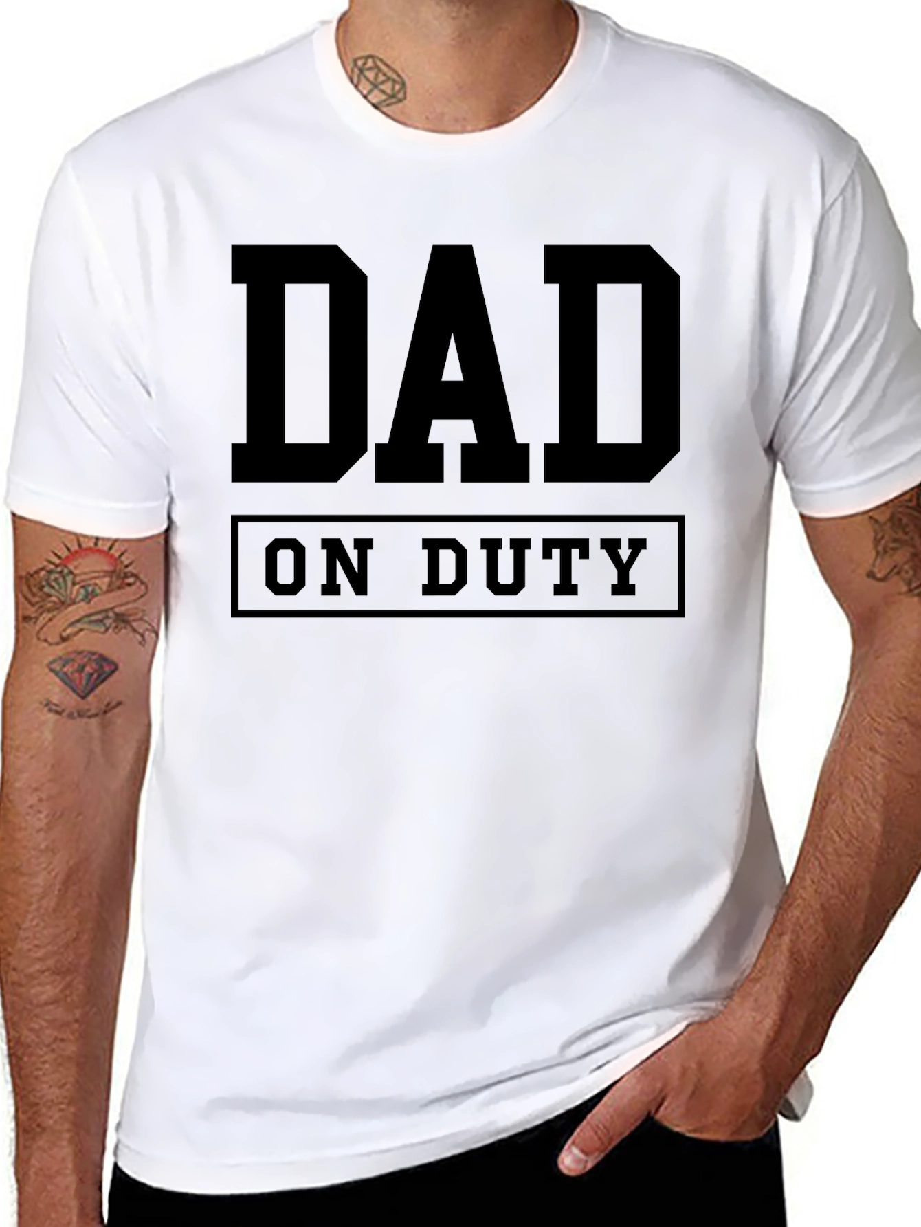 Dad On Duty Graphic Tee - Black