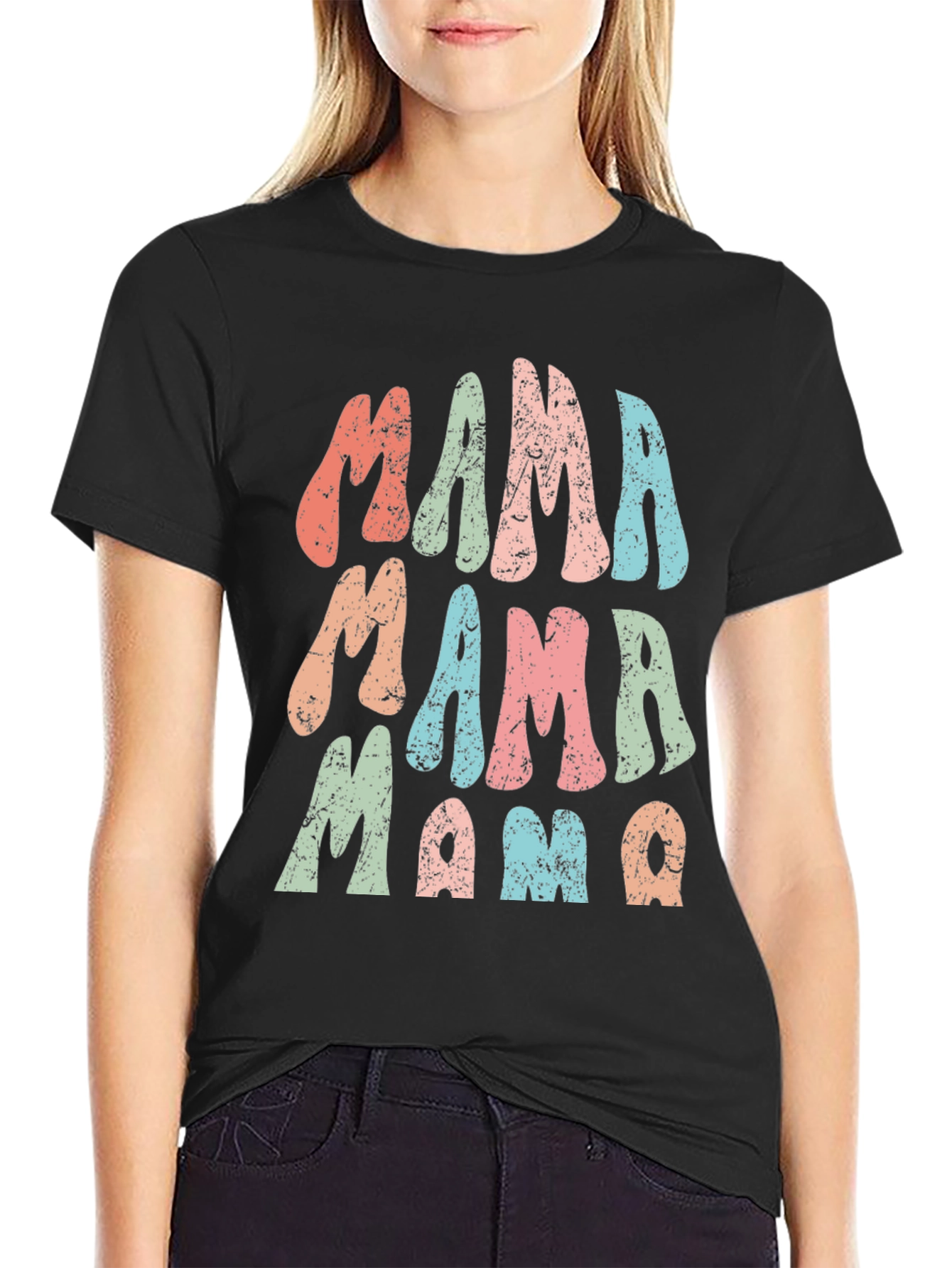Retro Mama T-Shirt - Black