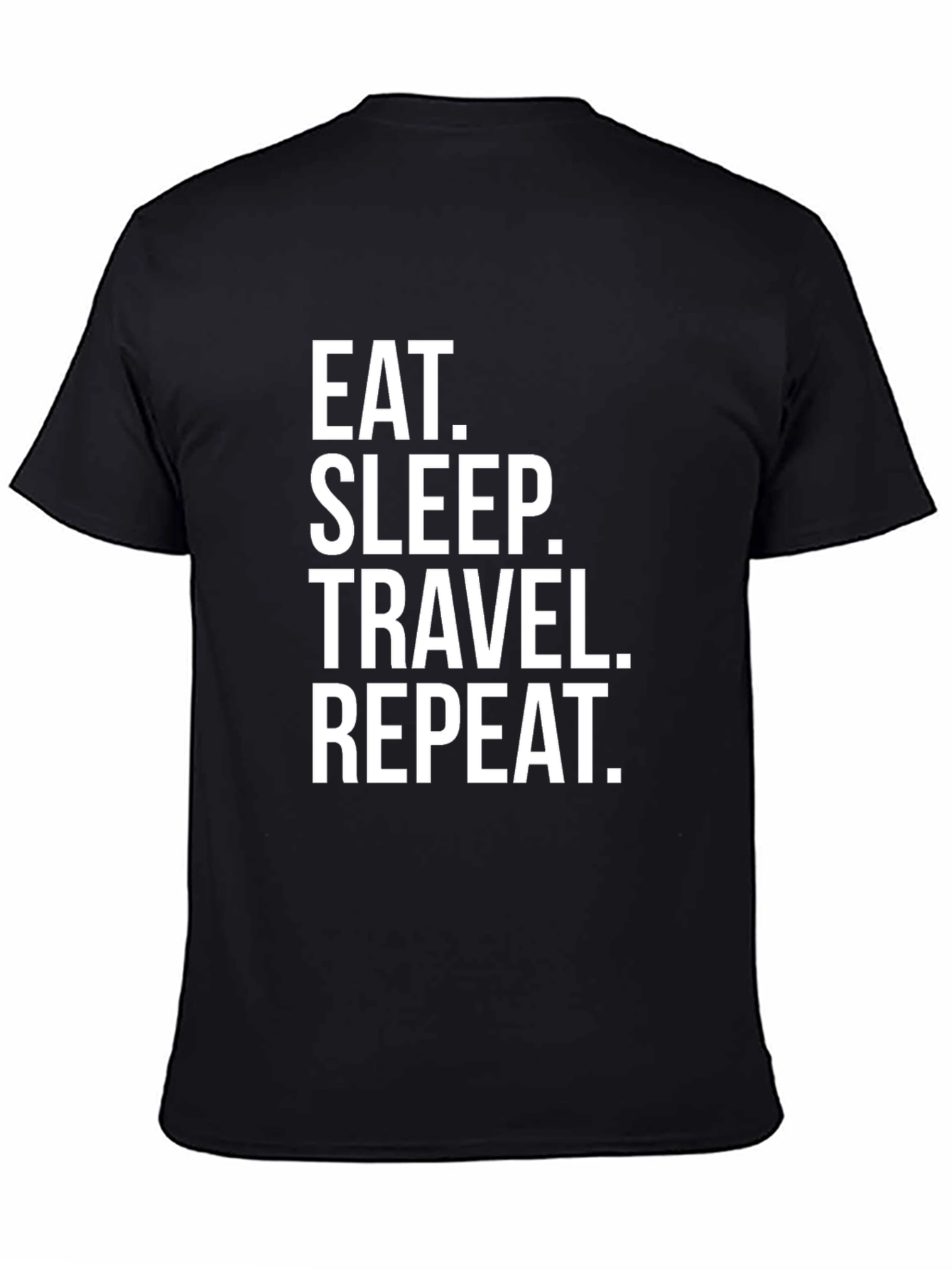 Eat Sleep Travel Repeat Black Graphic Tee