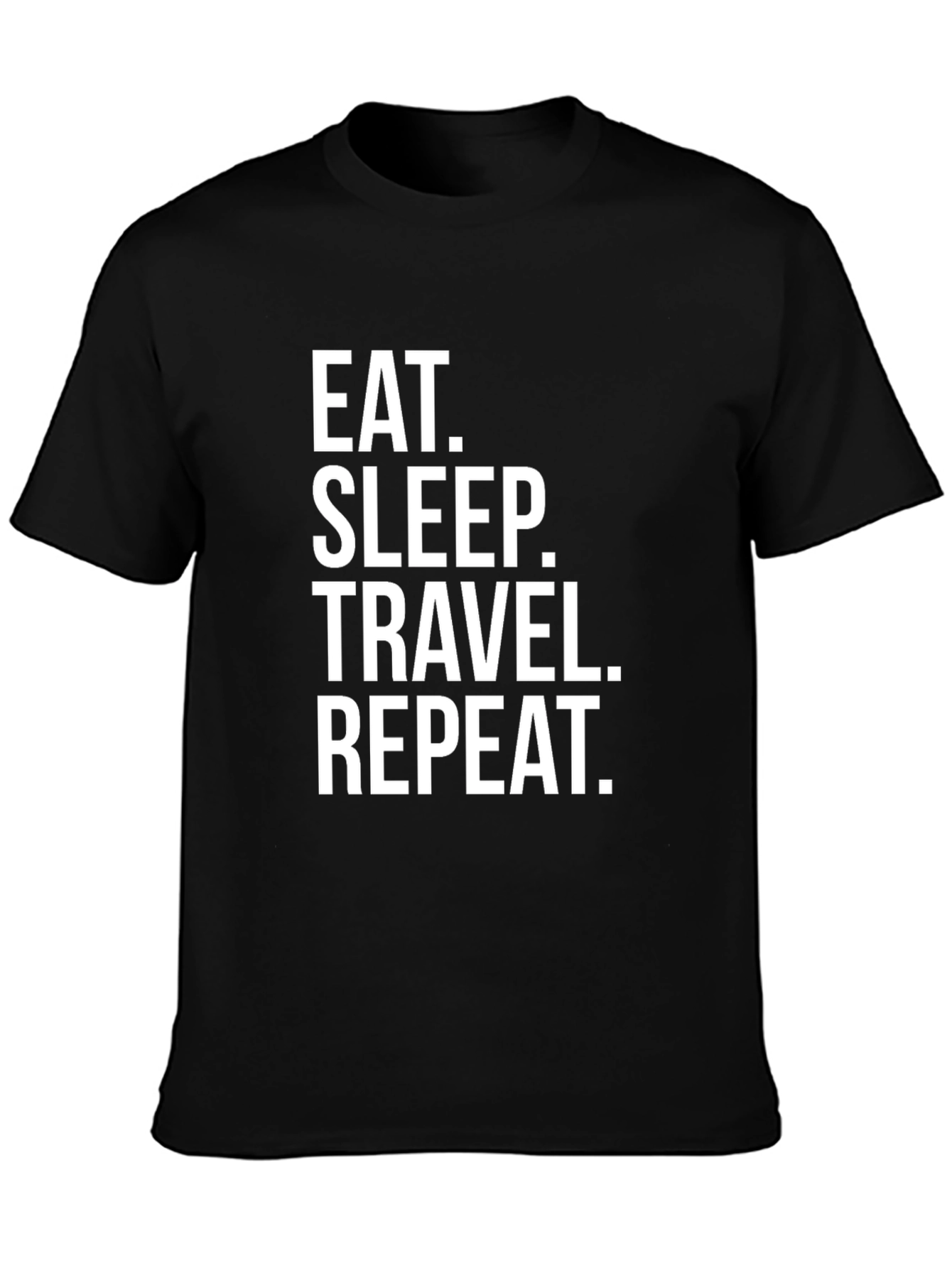 Eat Sleep Travel Repeat Black Graphic Tee