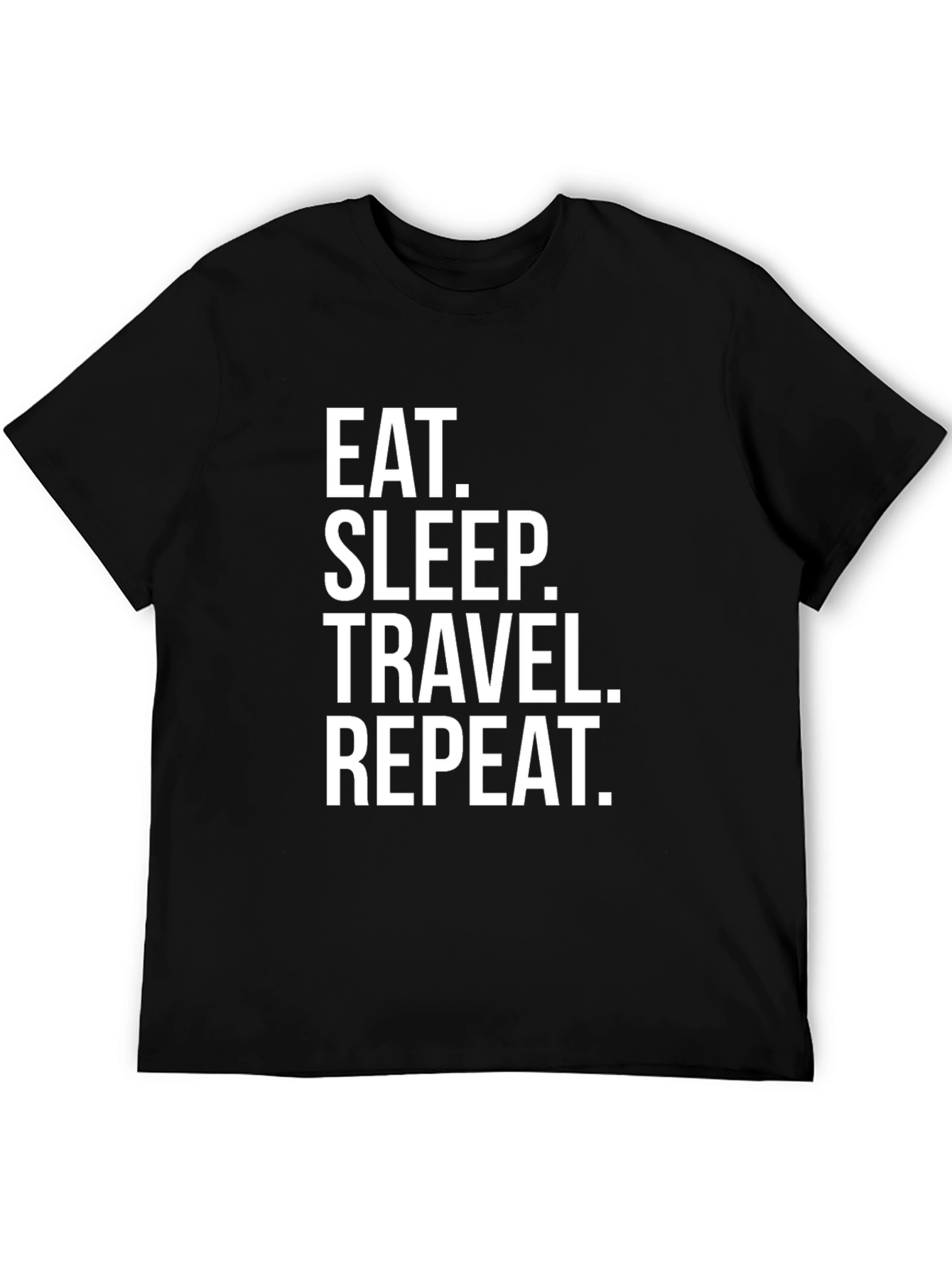 Eat Sleep Travel Repeat Black Graphic Tee