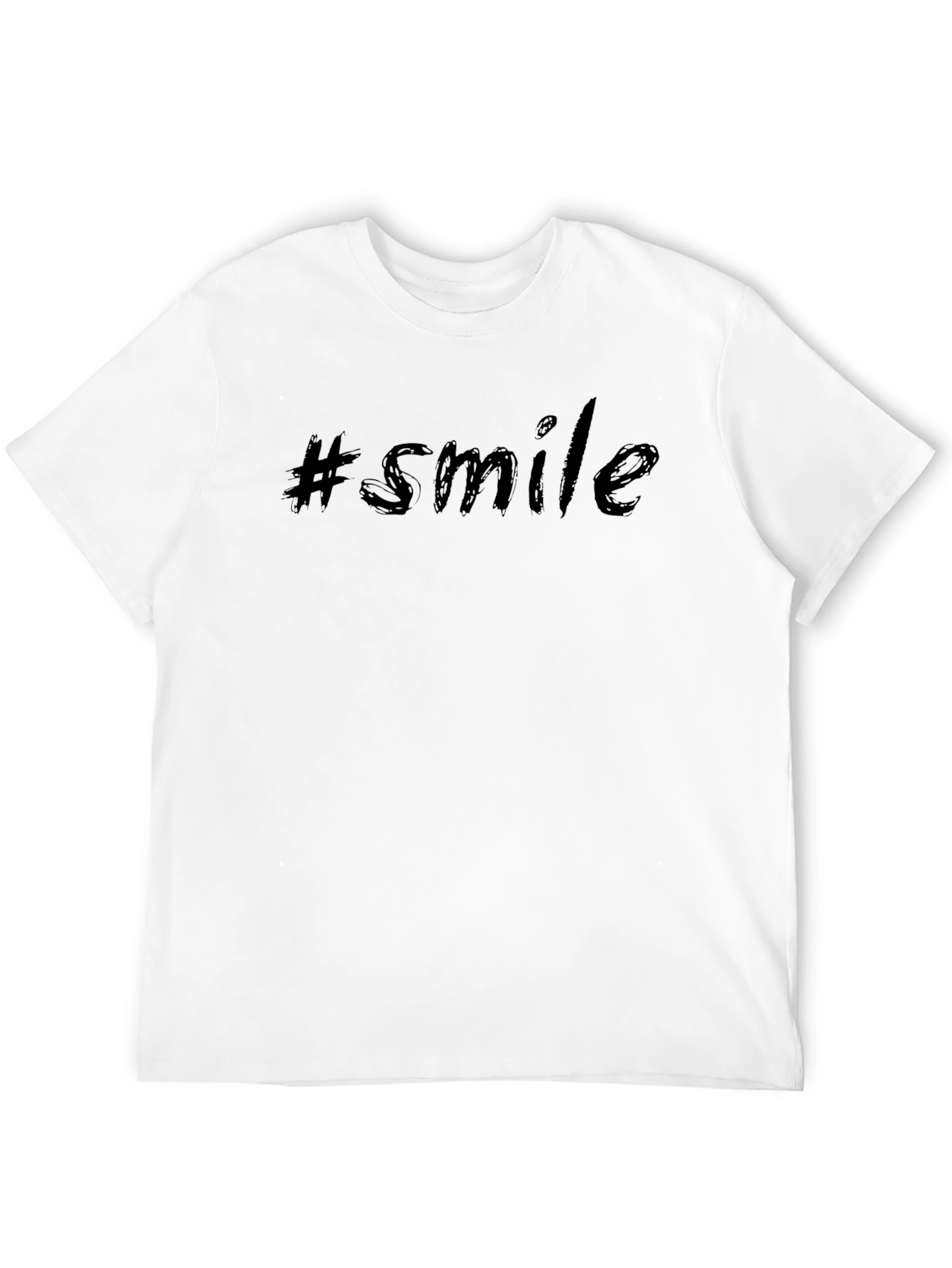 #Smile Black Graphic Tee - Trendy Casual Top