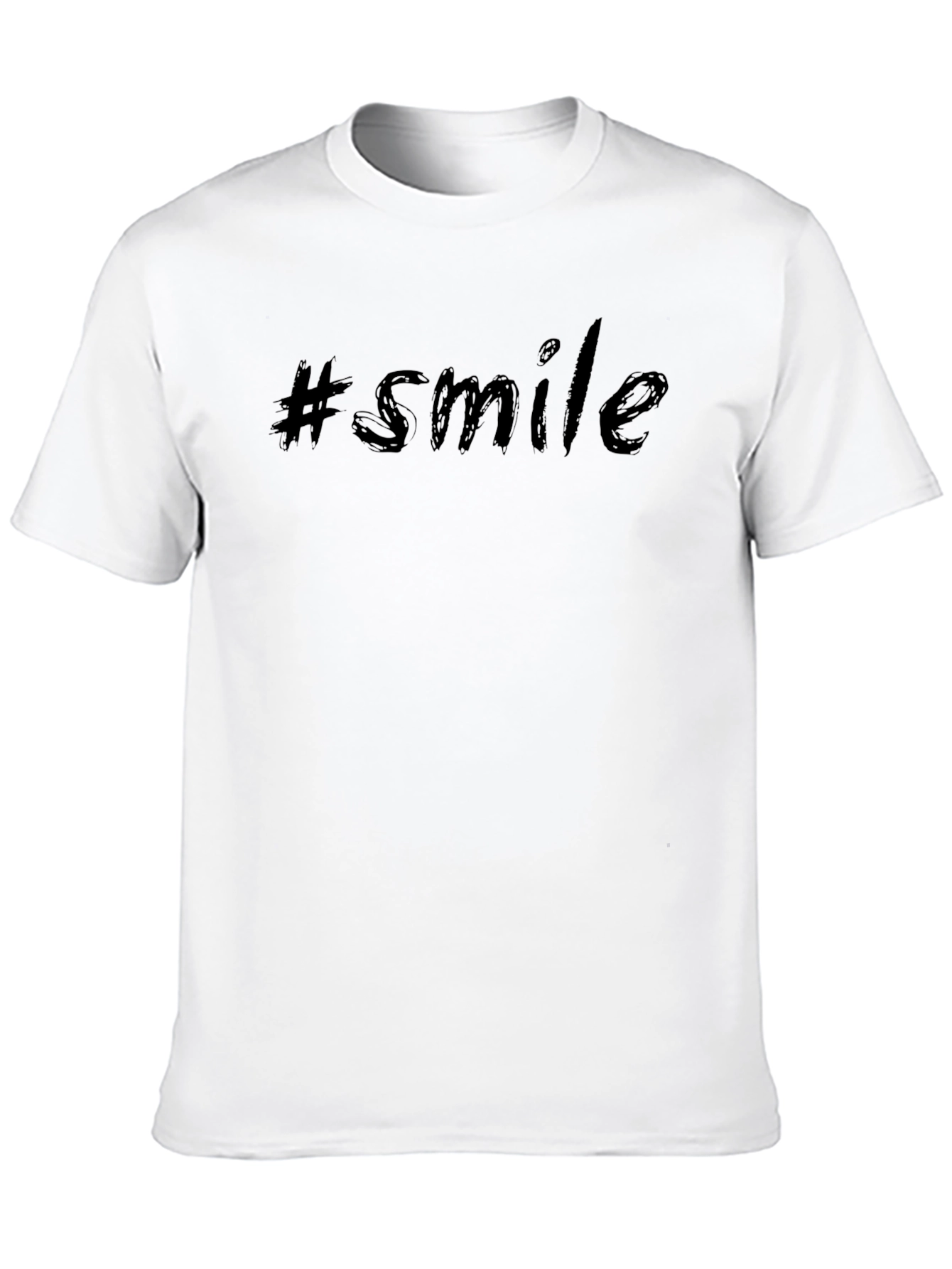 #Smile Black Graphic Tee - Trendy Casual Top