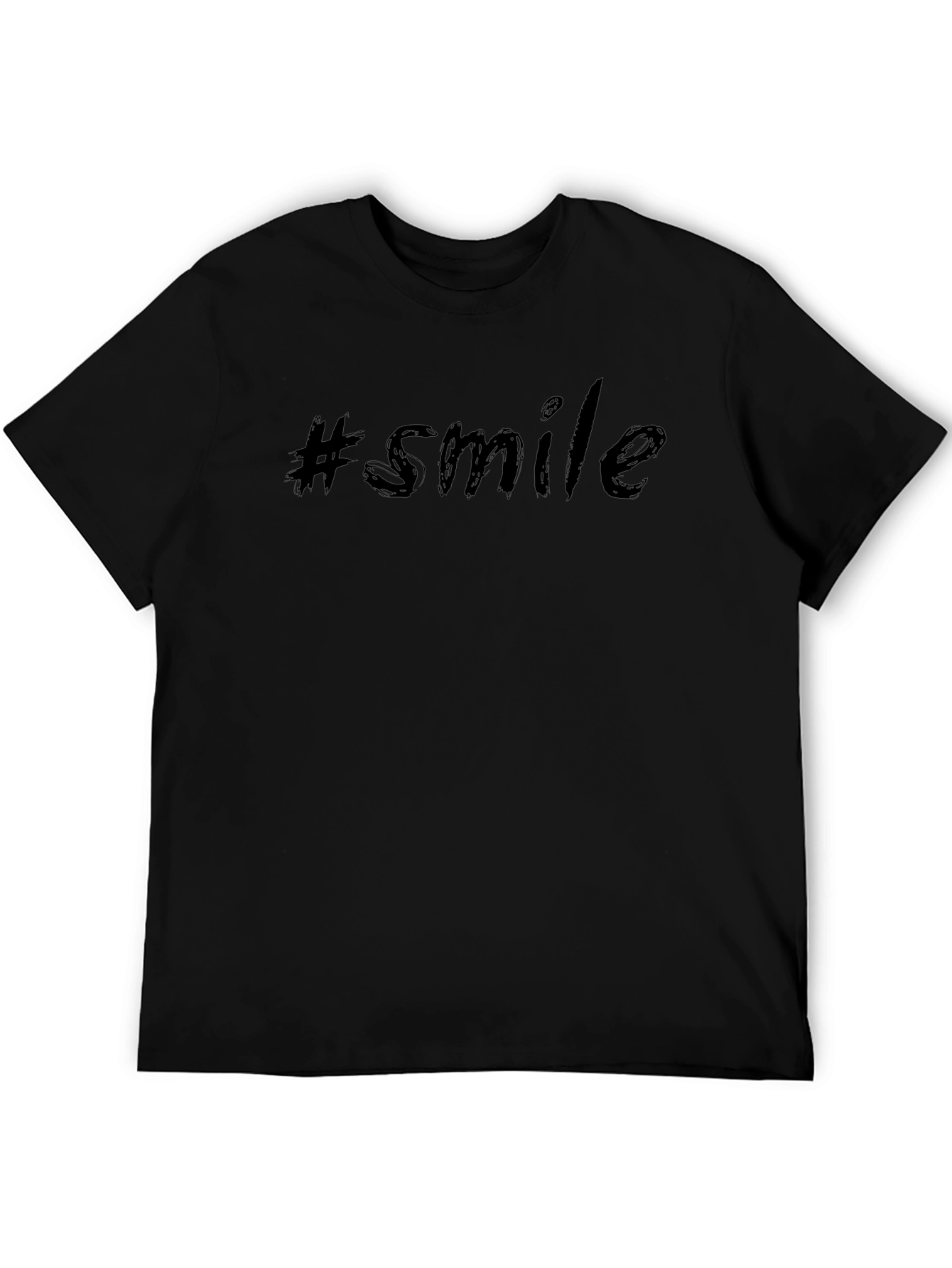 #Smile Black Graphic Tee - Trendy Casual Top