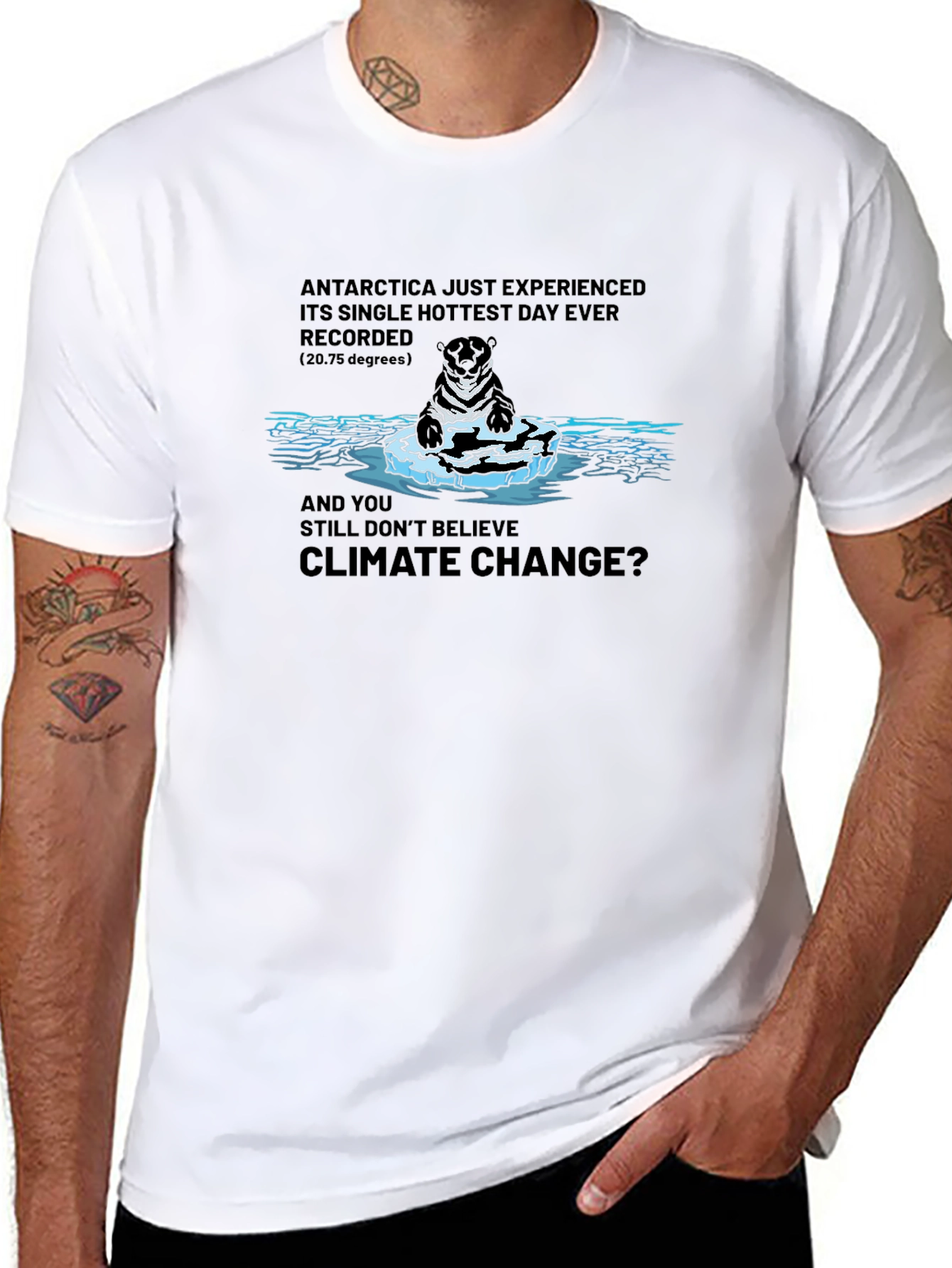 Climate Change Awareness T-Shirt - Polar Bear