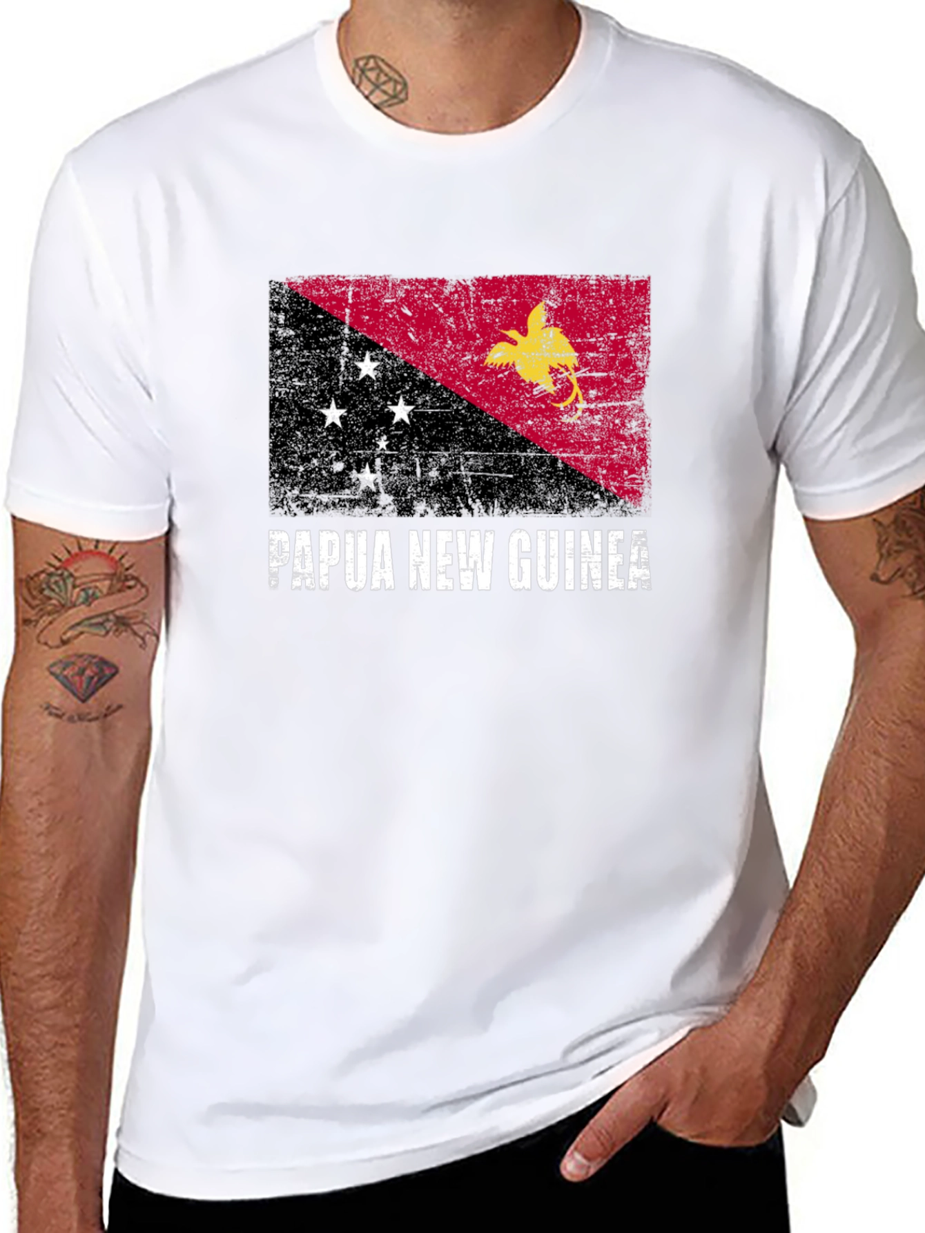 Papua New Guinea Flag Graphic T-Shirt