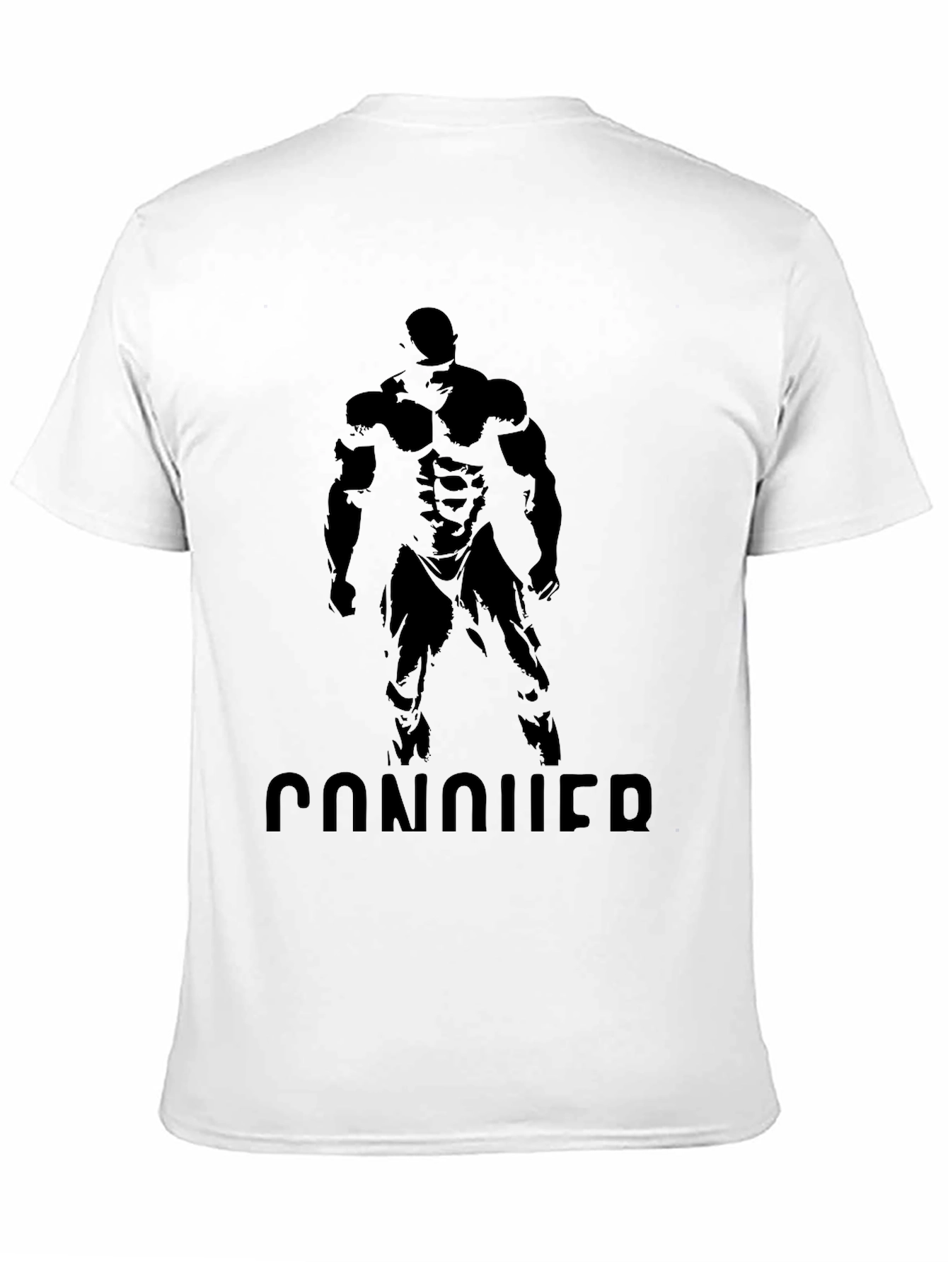 Conquer Black Graphic Print Muscle Fit T-Shirt