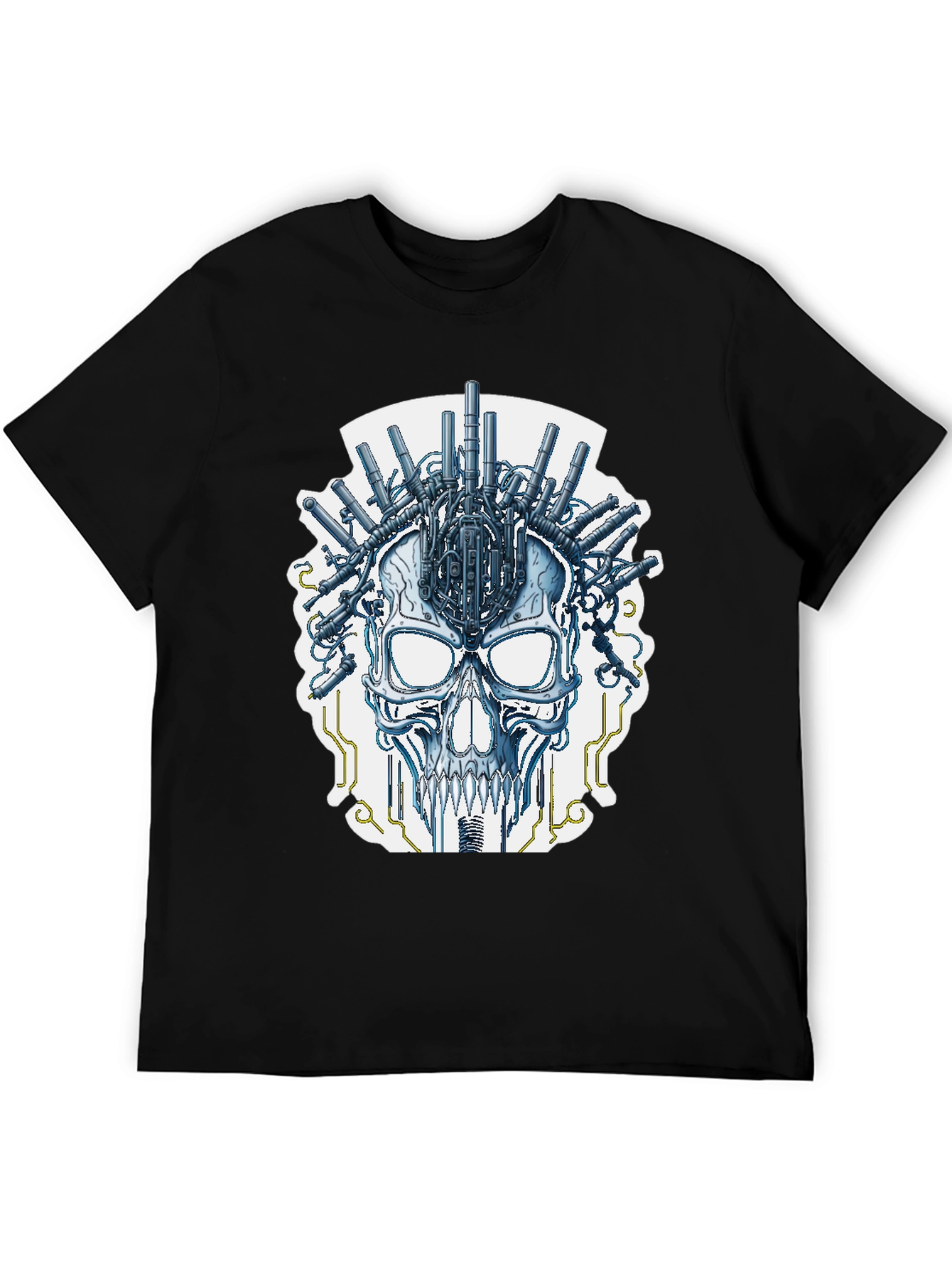 Cyberpunk Skull T-Shirt - Sci-Fi Graphic Tee