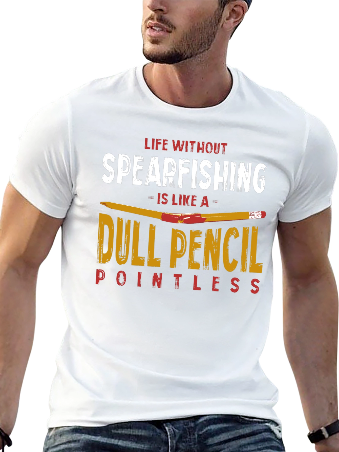 Spearfishing T-Shirt - Dull Pencil Design