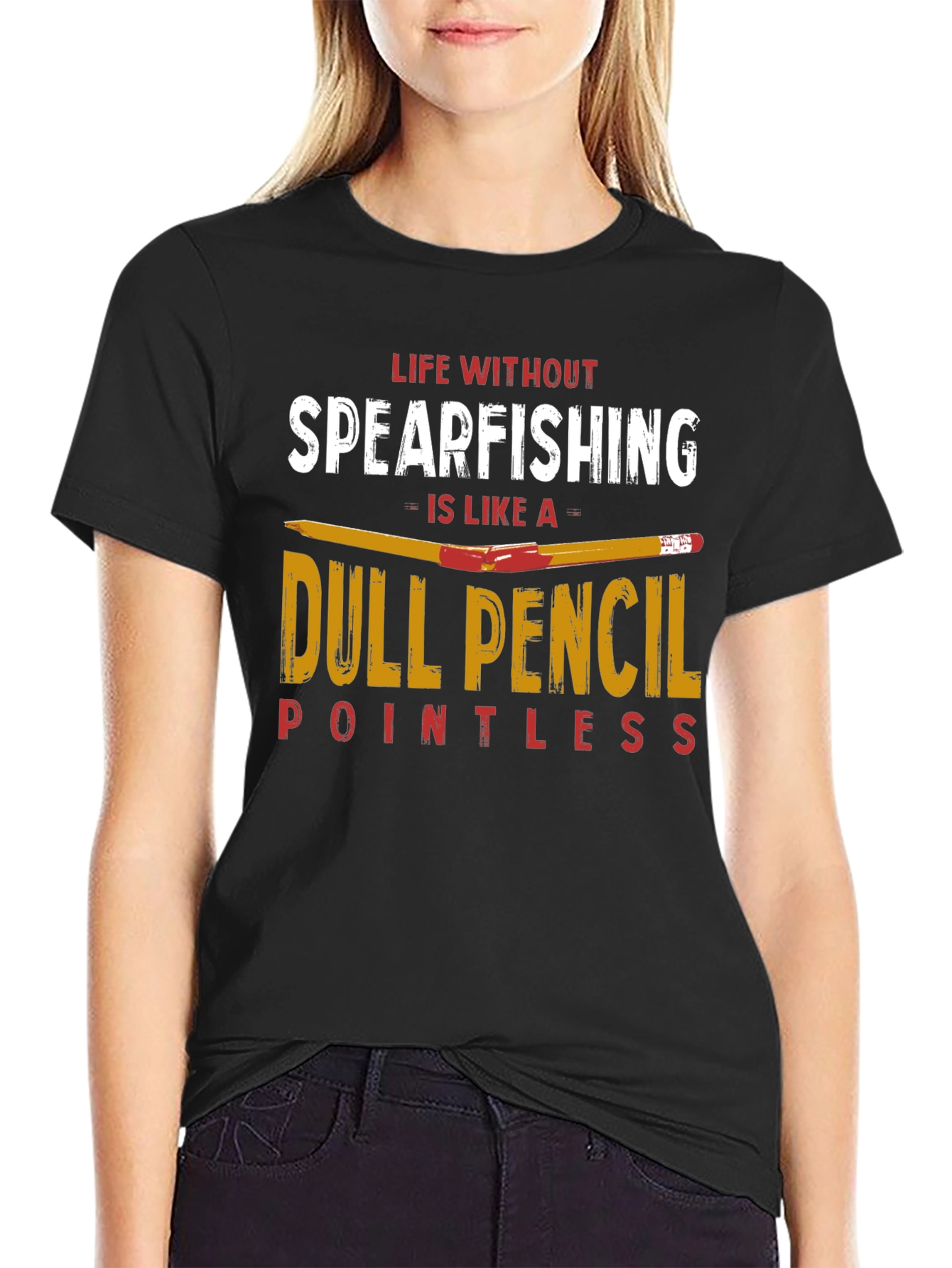 Spearfishing T-Shirt - Dull Pencil Design