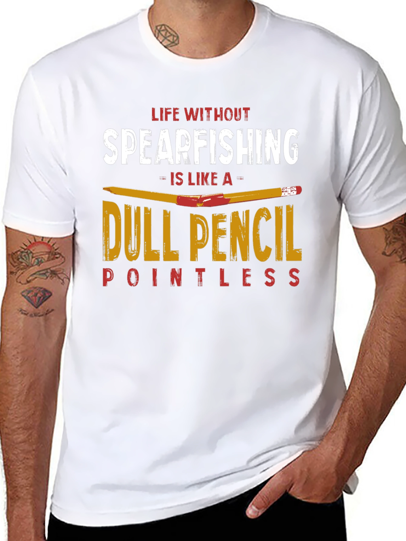 Spearfishing T-Shirt - Dull Pencil Design