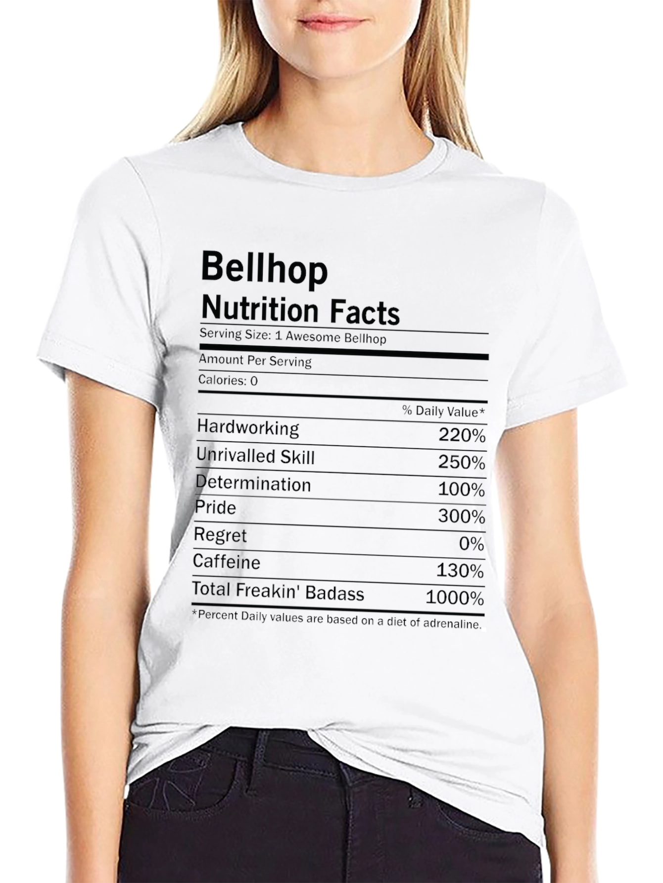Bellhop Nutrition Facts Funny T-Shirt