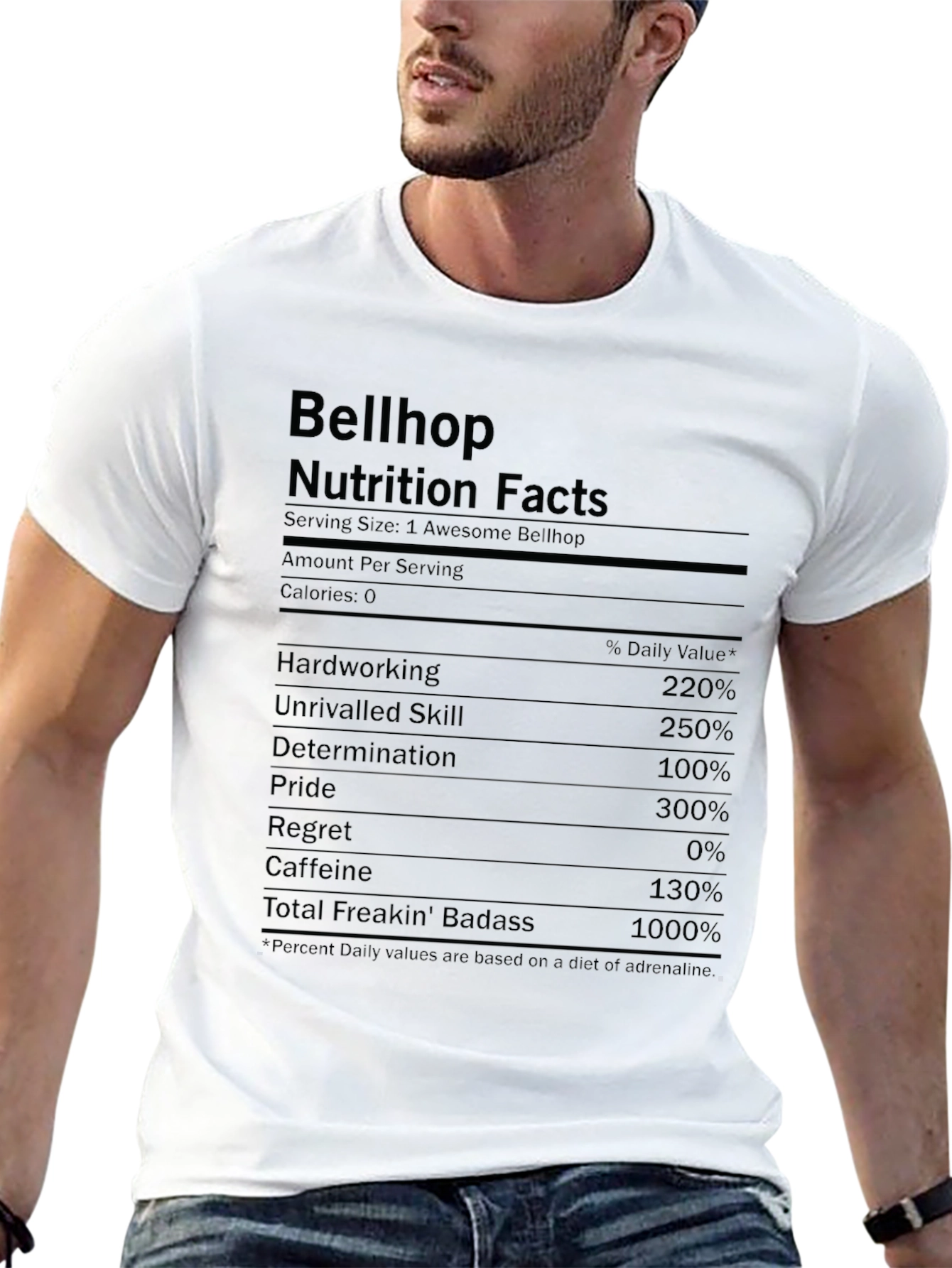 Bellhop Nutrition Facts Funny T-Shirt