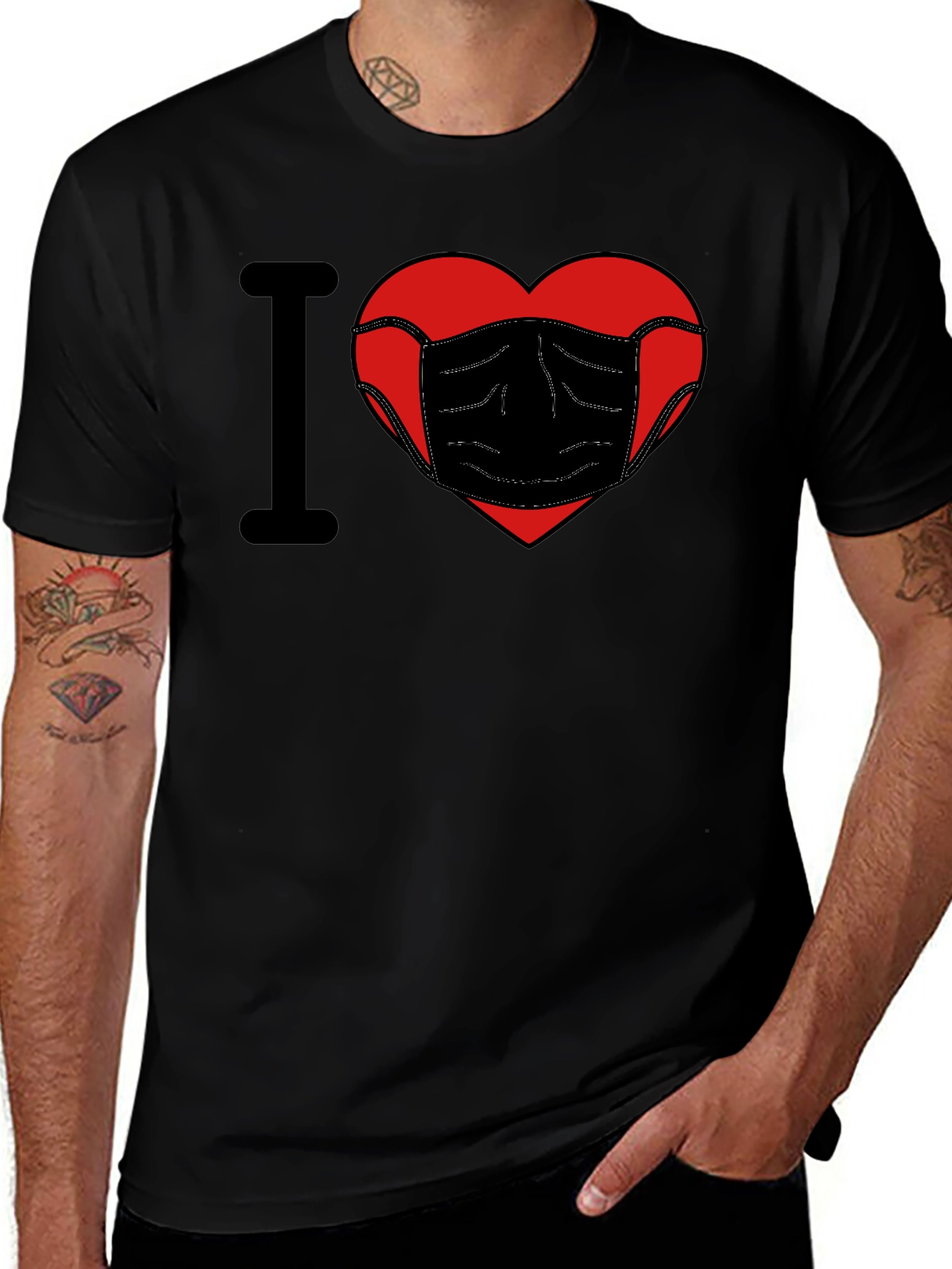 I Love Masks Graphic T-Shirt - Stay Safe