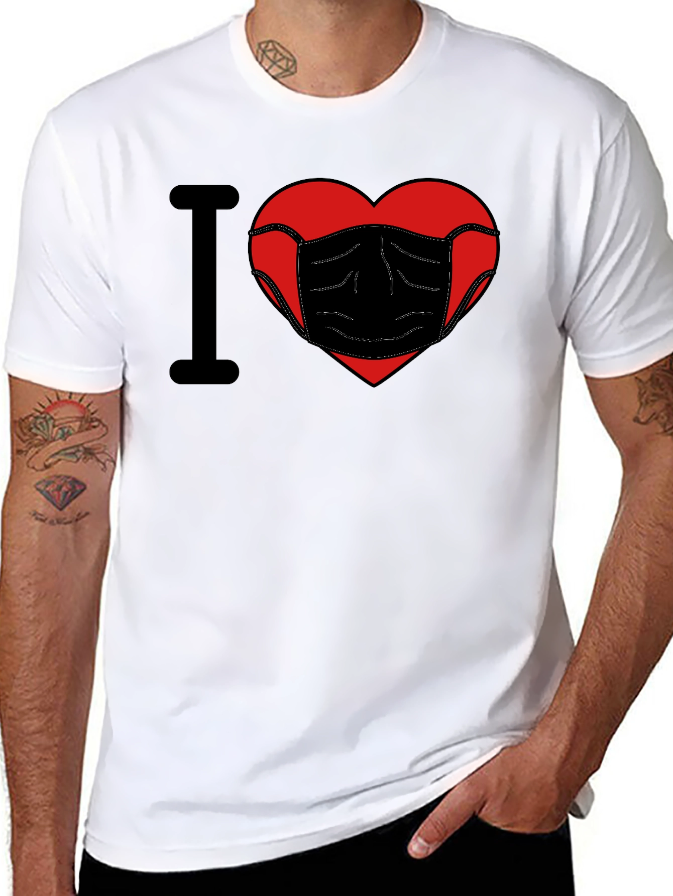 I Love Masks Graphic T-Shirt - Stay Safe