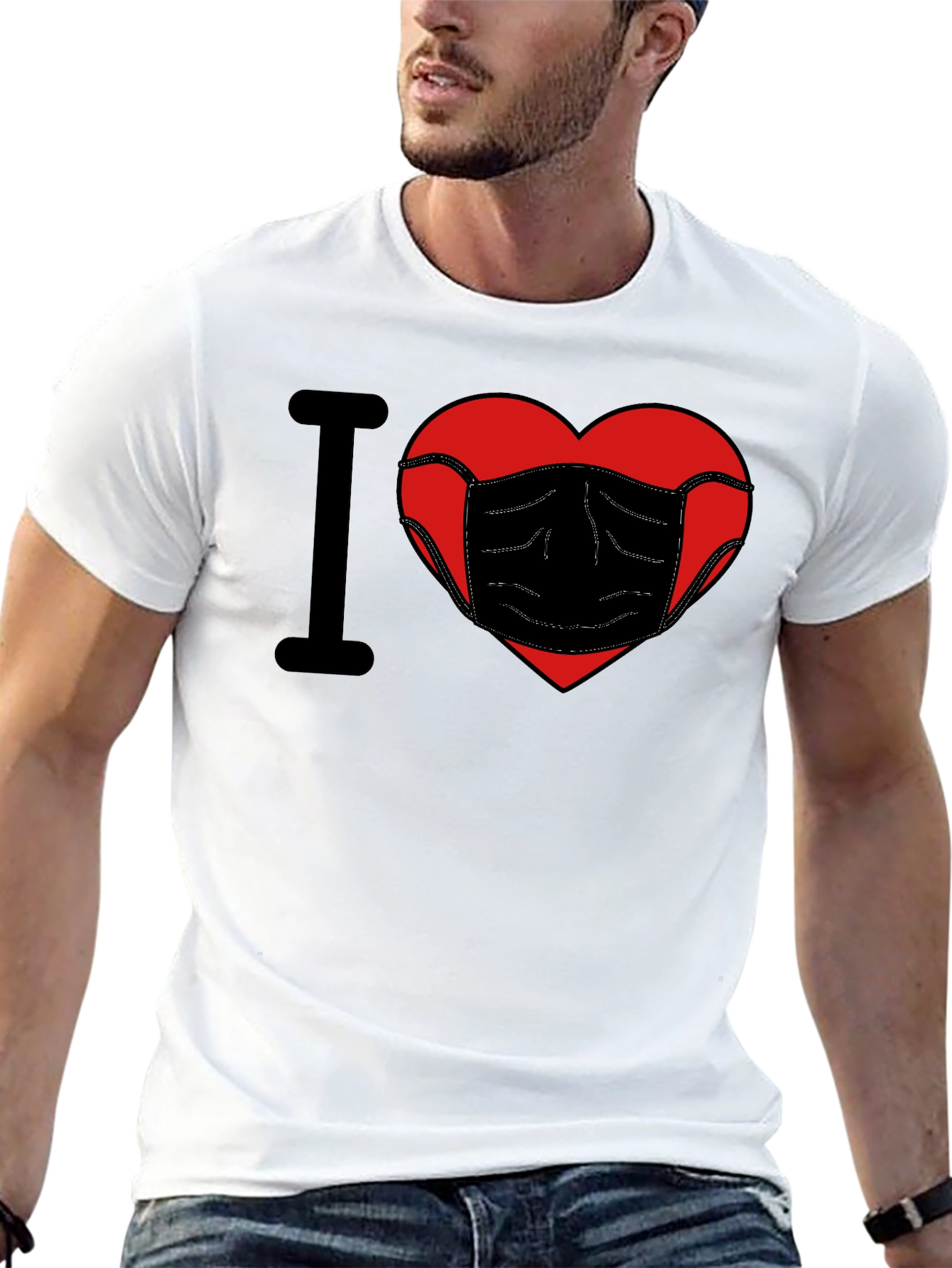 I Love Masks Graphic T-Shirt - Stay Safe