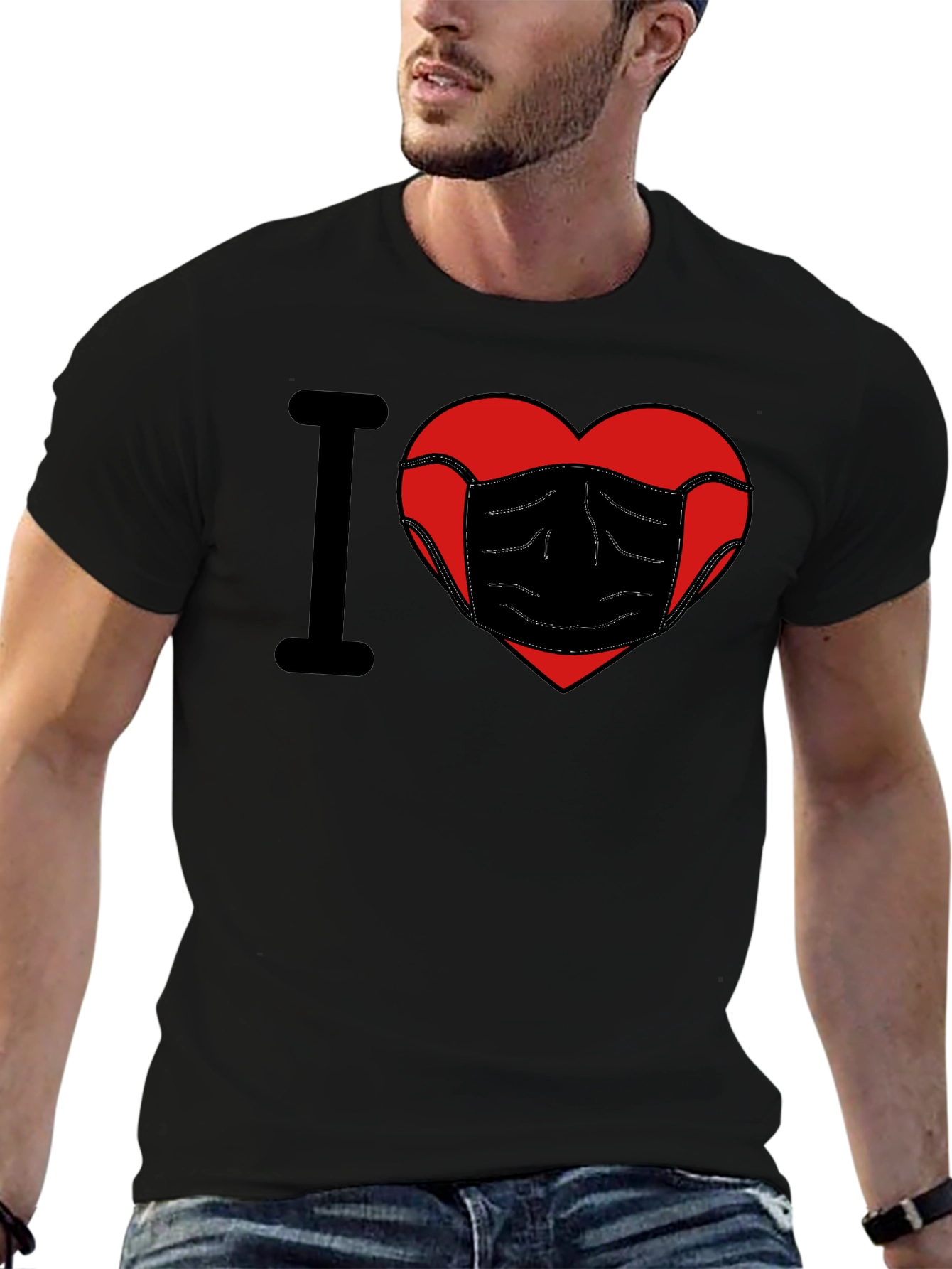 I Love Masks Graphic T-Shirt - Stay Safe