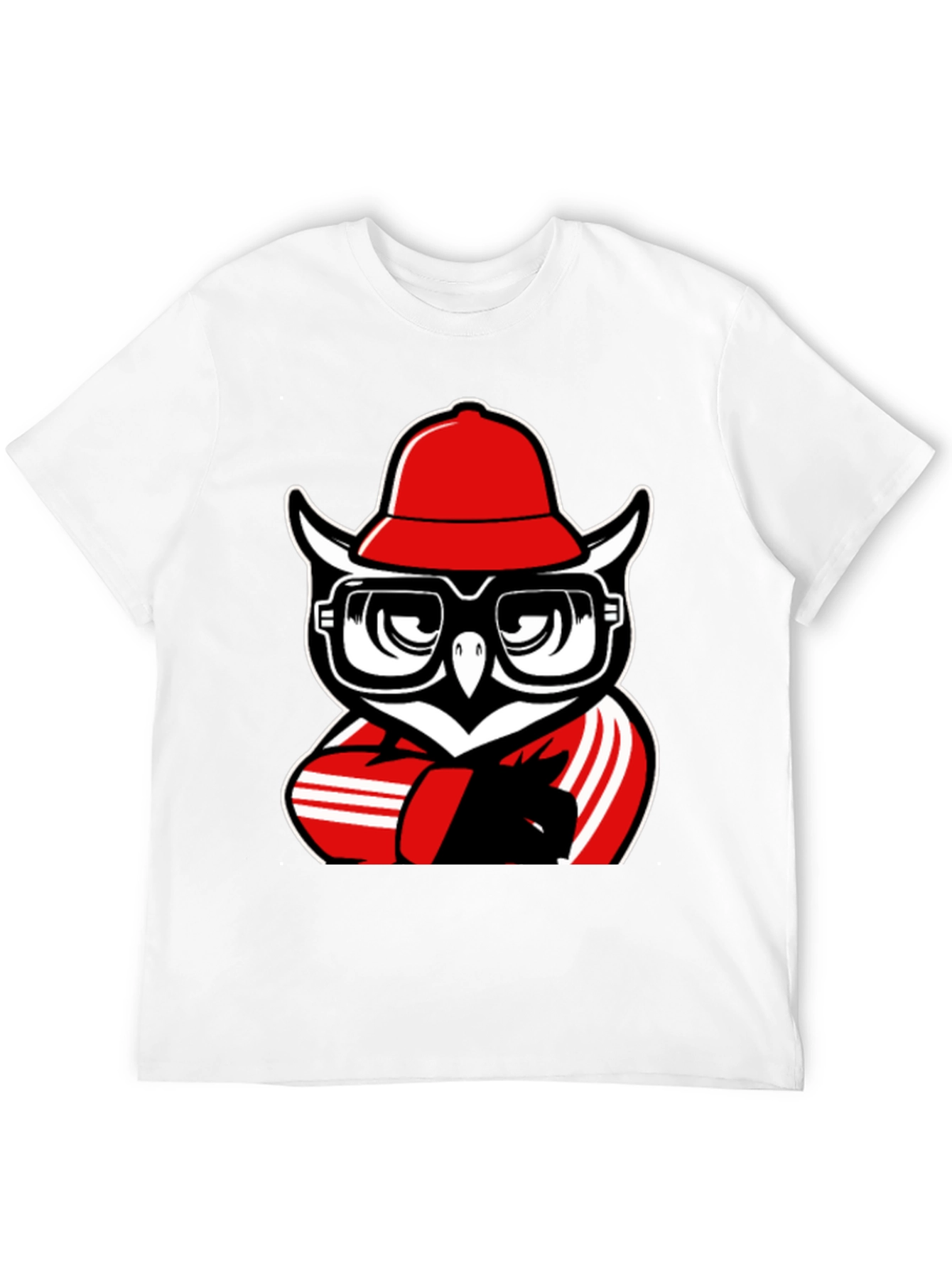 Cool Owl Graphic Tee - Black