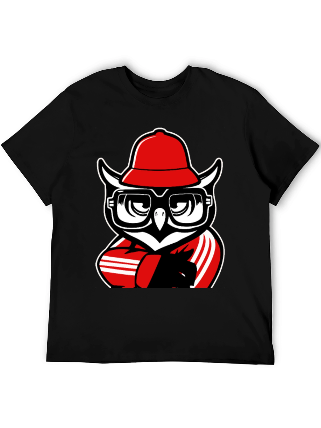 Cool Owl Graphic Tee - Black