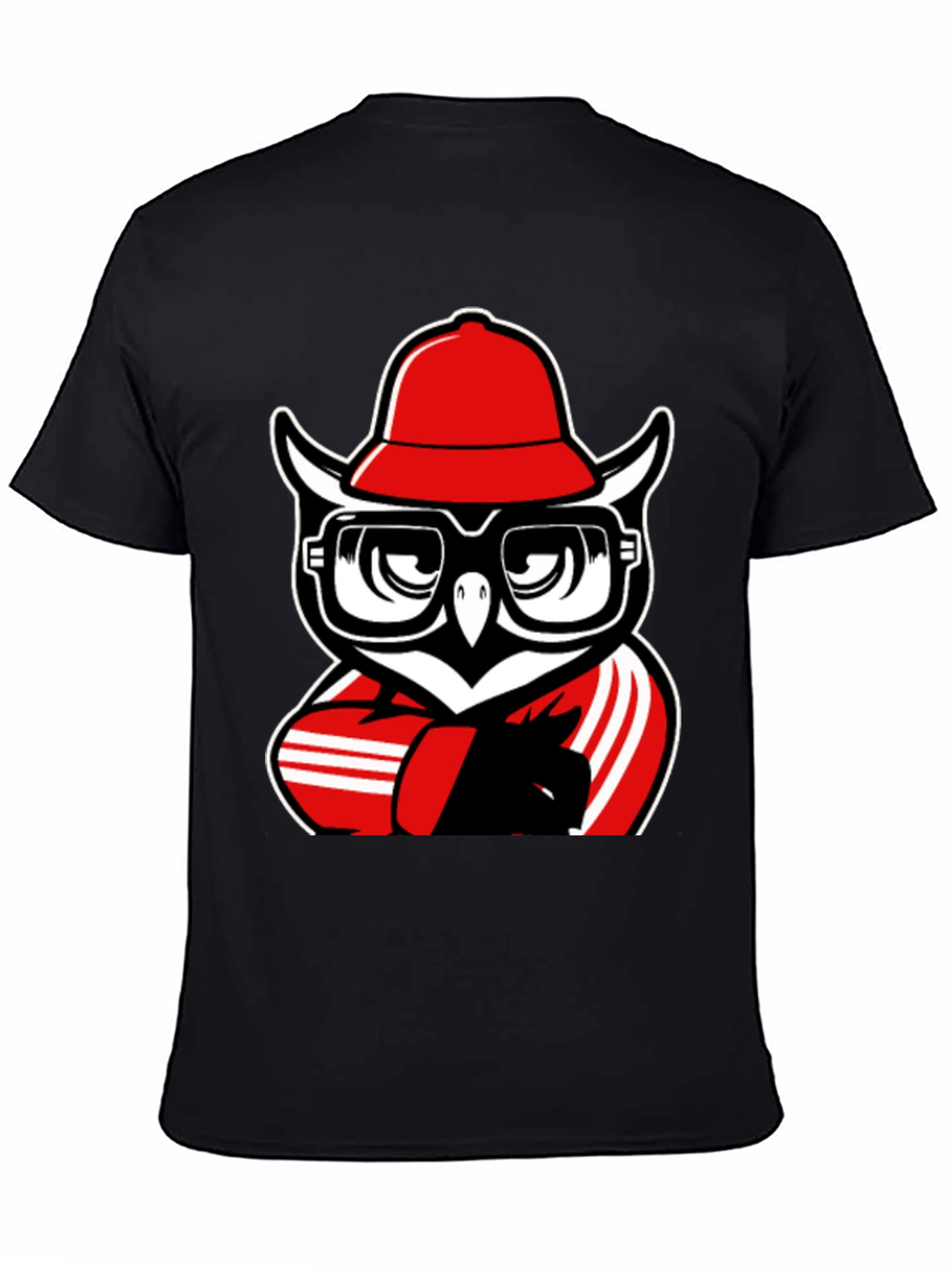 Cool Owl Graphic Tee - Black