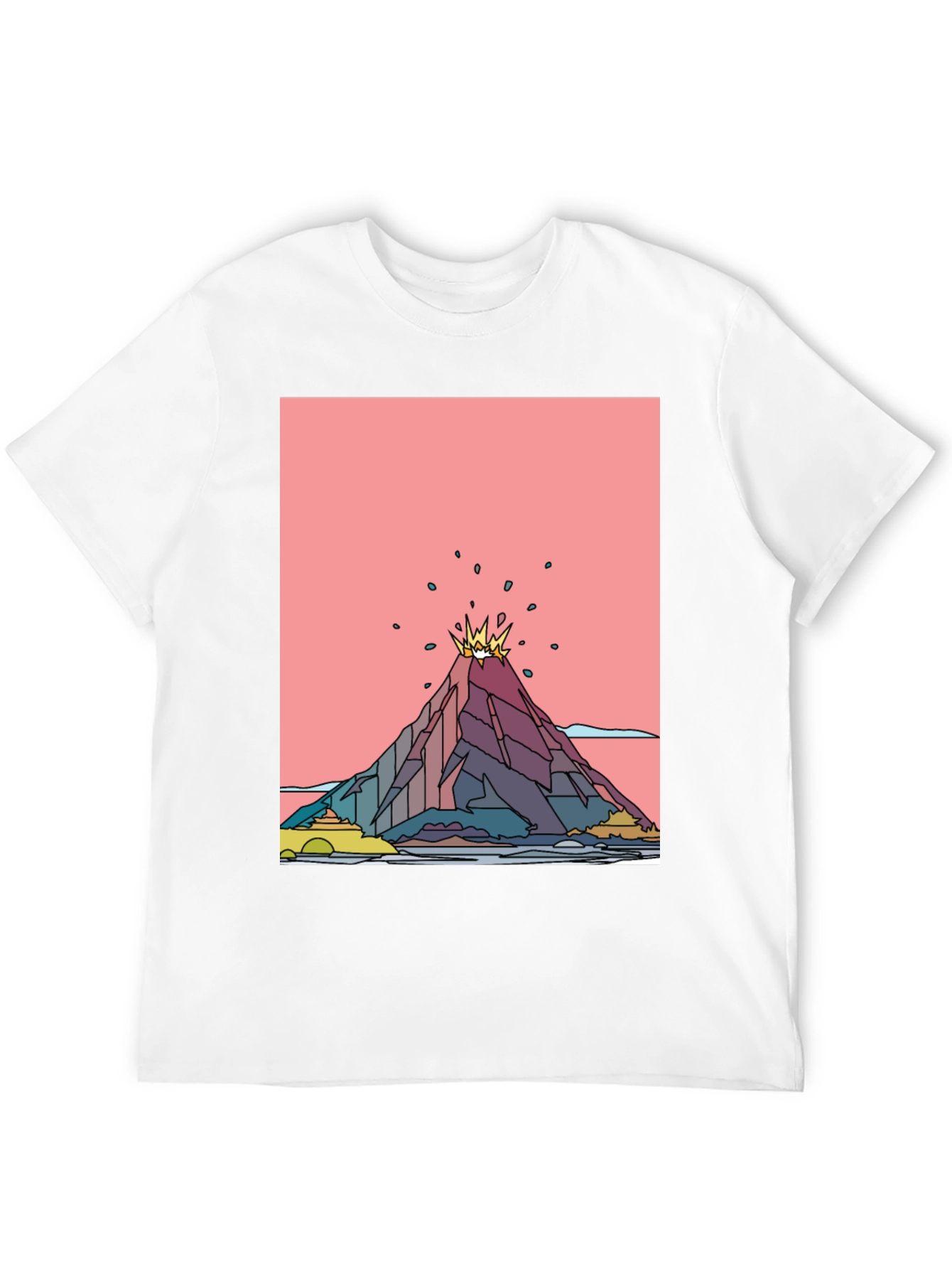Volcano Graphic Black T-Shirt - Mens Tee