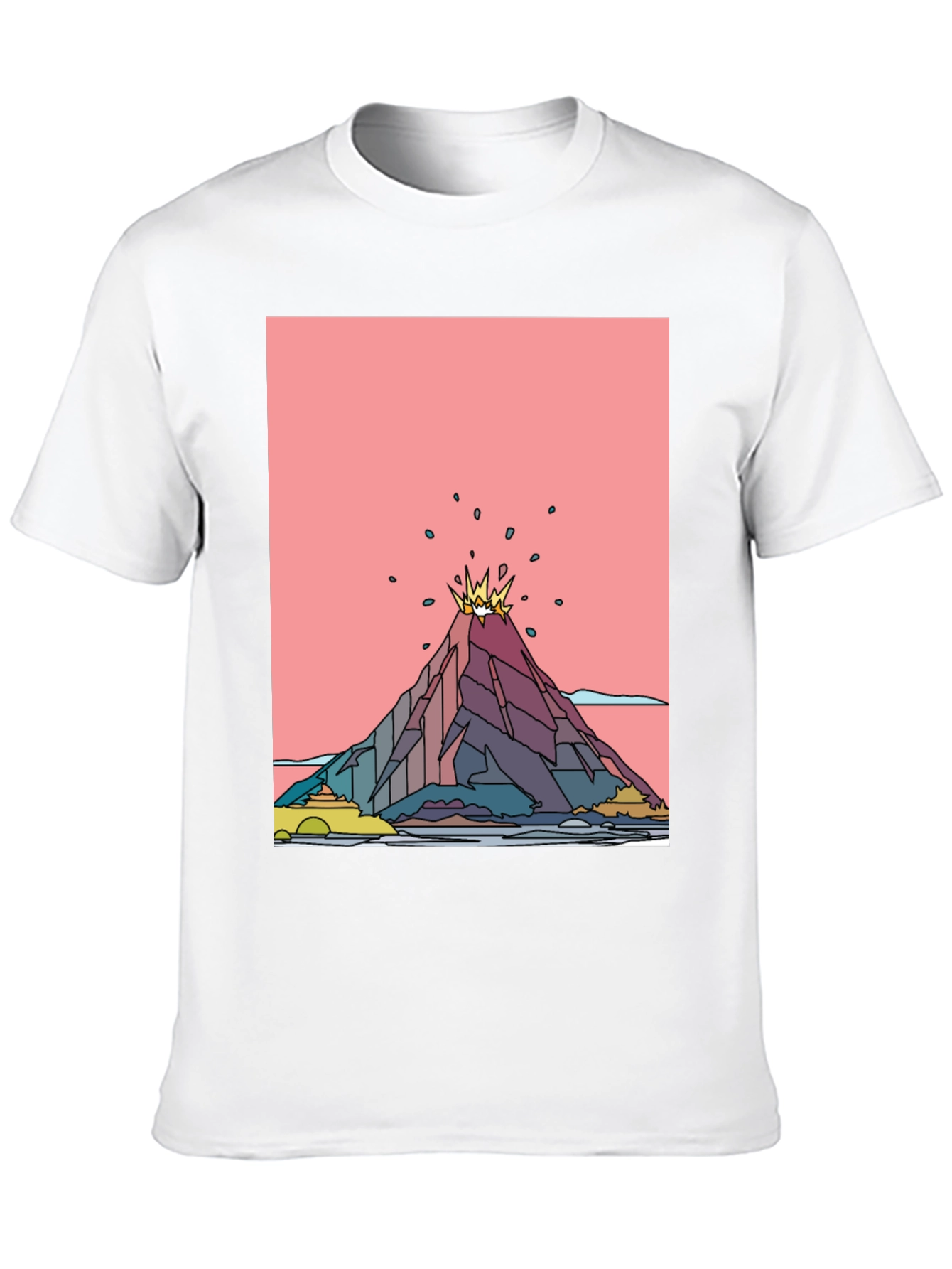 Volcano Graphic Black T-Shirt - Mens Tee