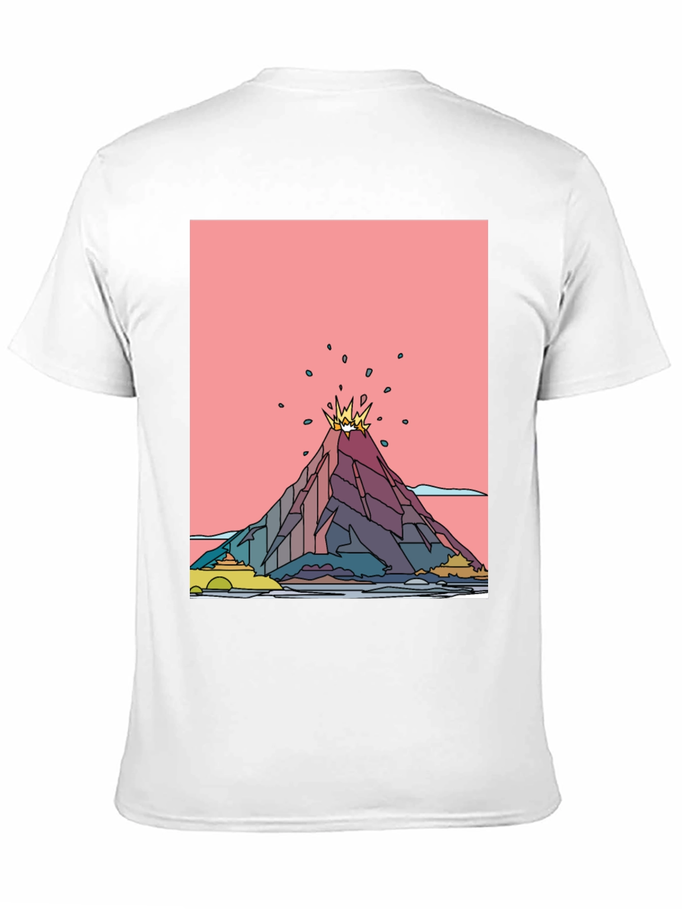 Volcano Graphic Black T-Shirt - Mens Tee