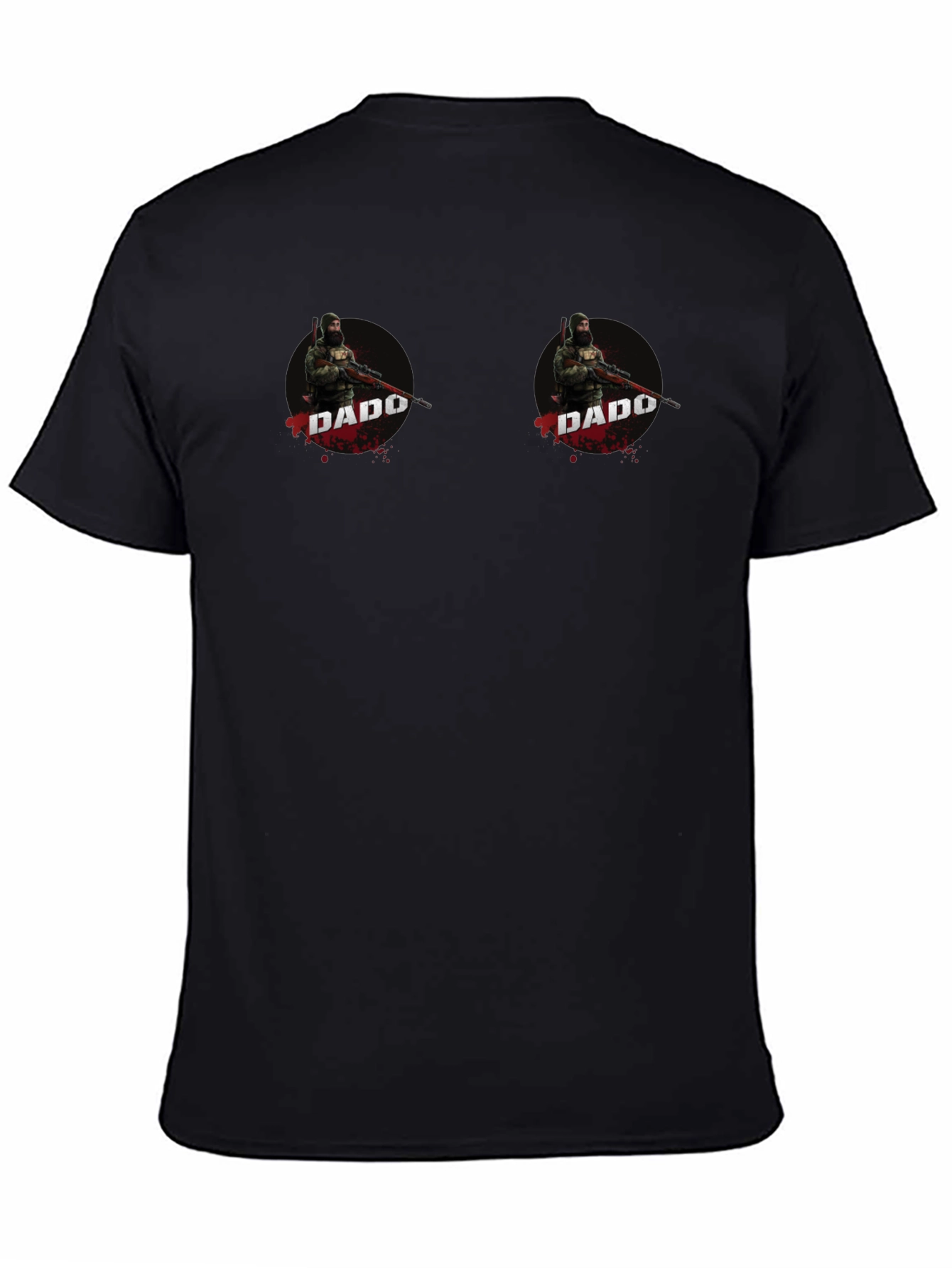 Dado Sniper Graphic Tee - Black Cotton T-Shirt