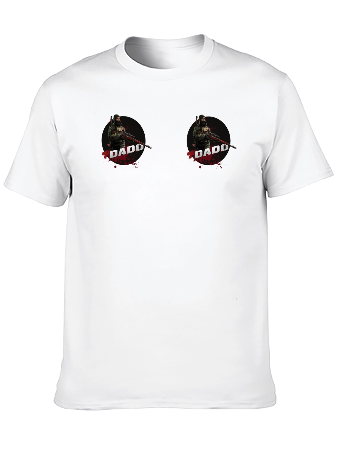 Dado Sniper Graphic Tee - Black Cotton T-Shirt