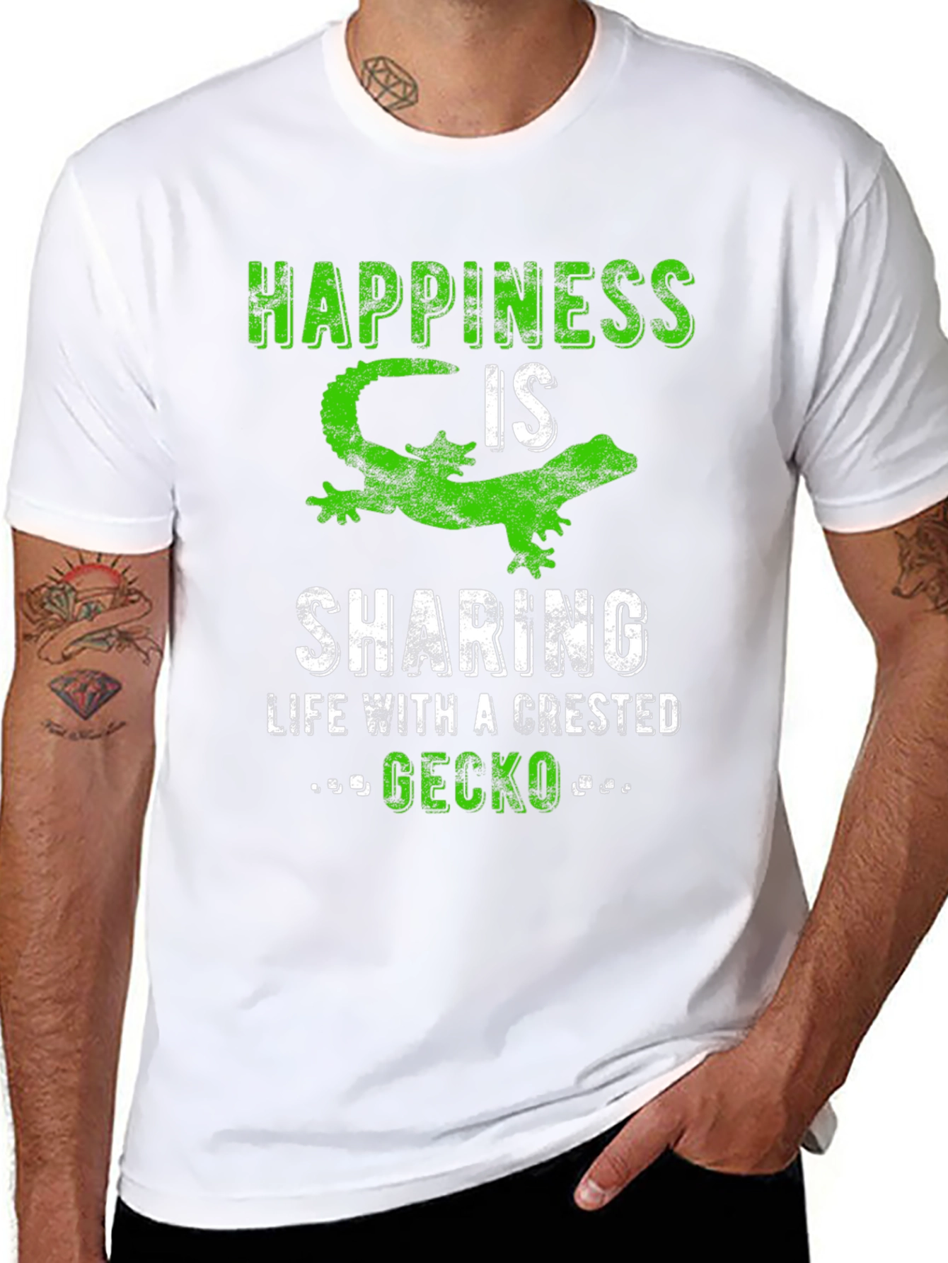 Happiness Crested Gecko Graphic Tee - Unisex