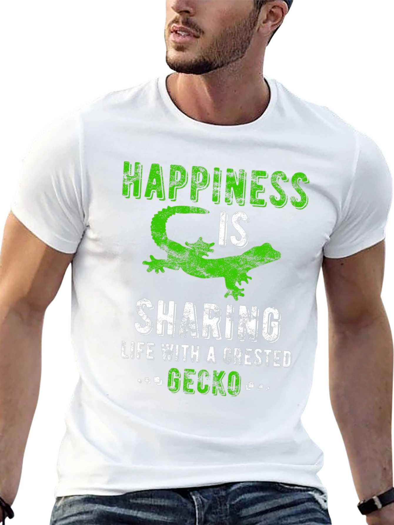 Happiness Crested Gecko Graphic Tee - Unisex