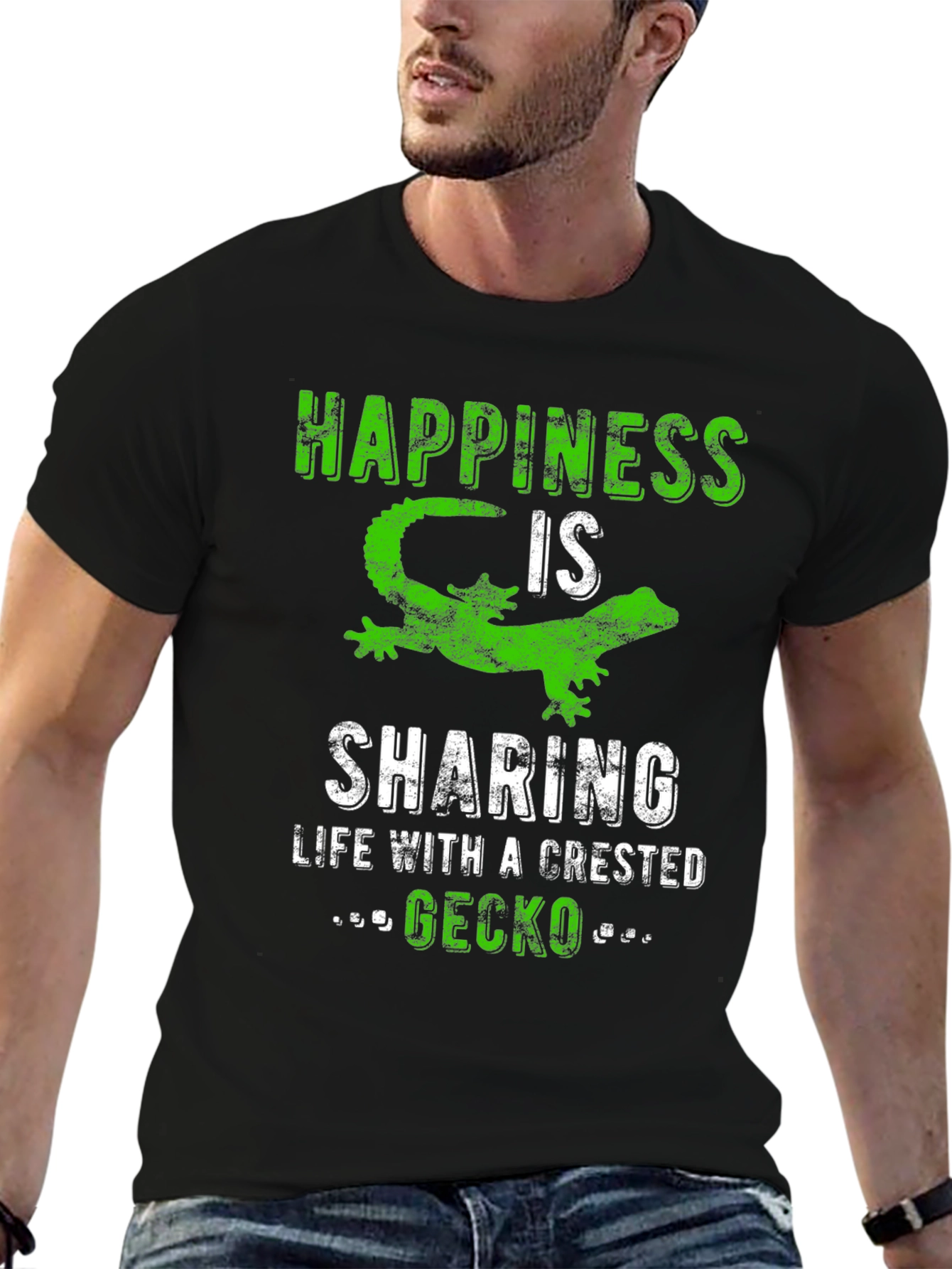Happiness Crested Gecko Graphic Tee - Unisex