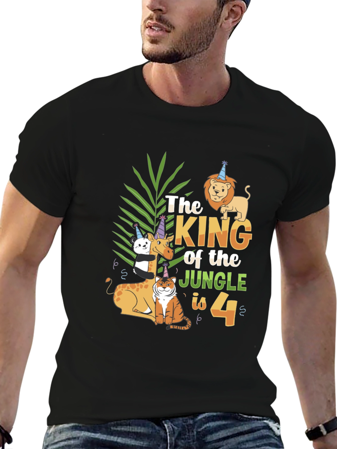 King of the Jungle 4th Birthday T-Shirt