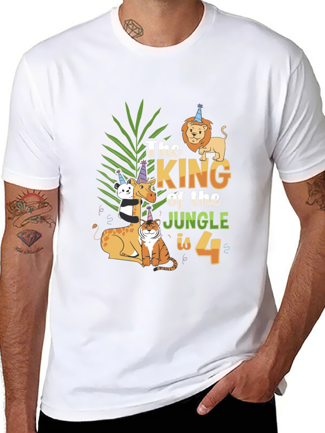 King of the Jungle 4th Birthday T-Shirt