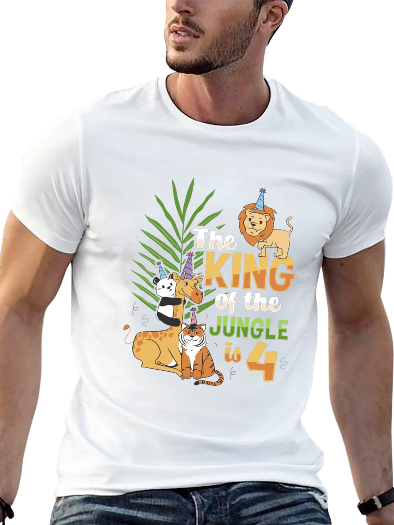 King of the Jungle 4th Birthday T-Shirt