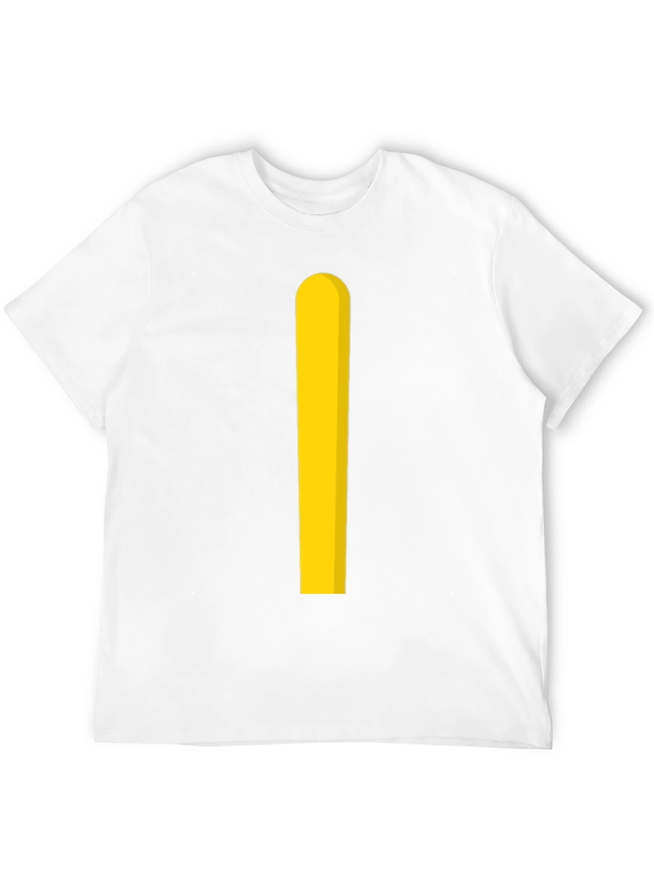 Minimalist Yellow Stripe Black T-Shirt