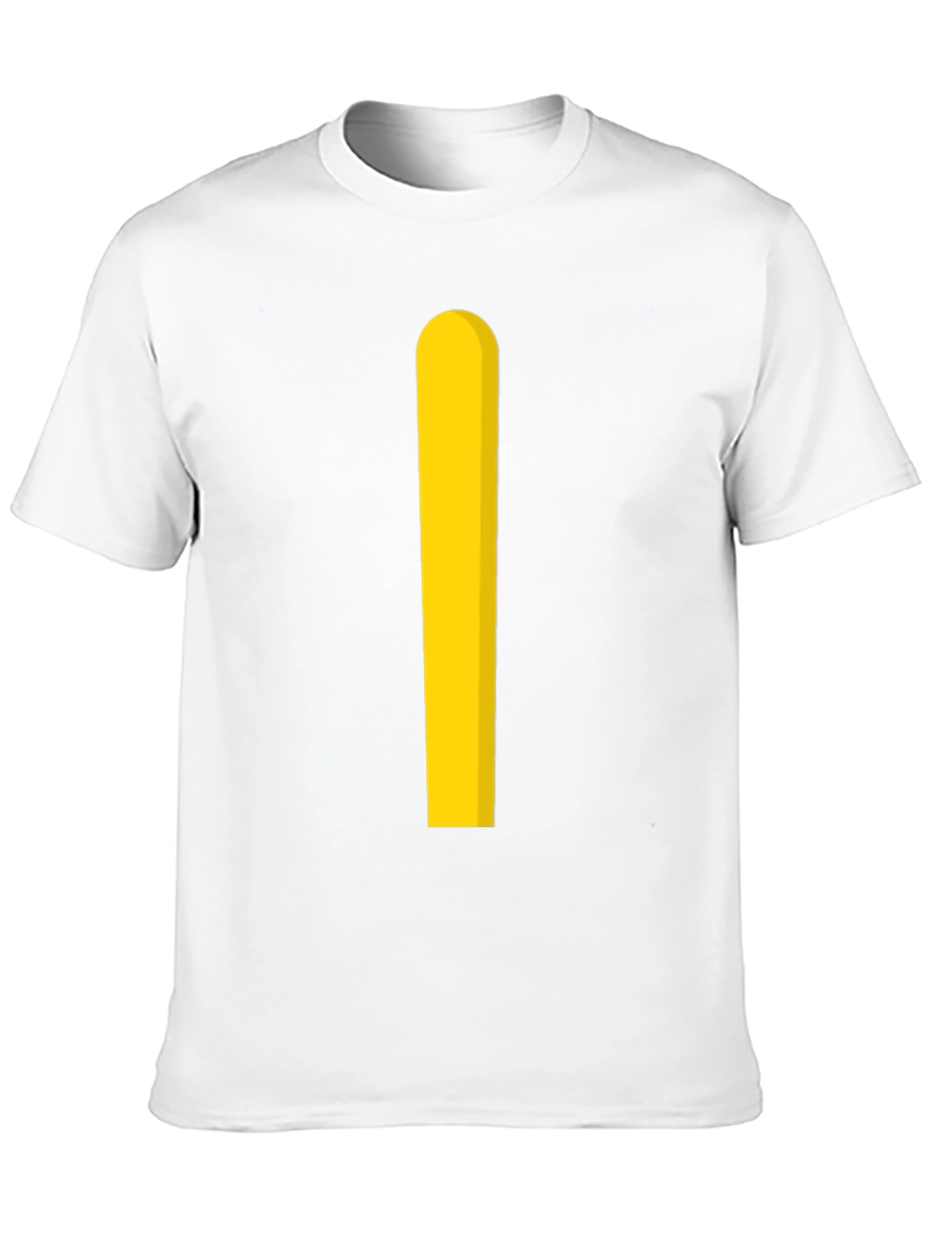 Minimalist Yellow Stripe Black T-Shirt