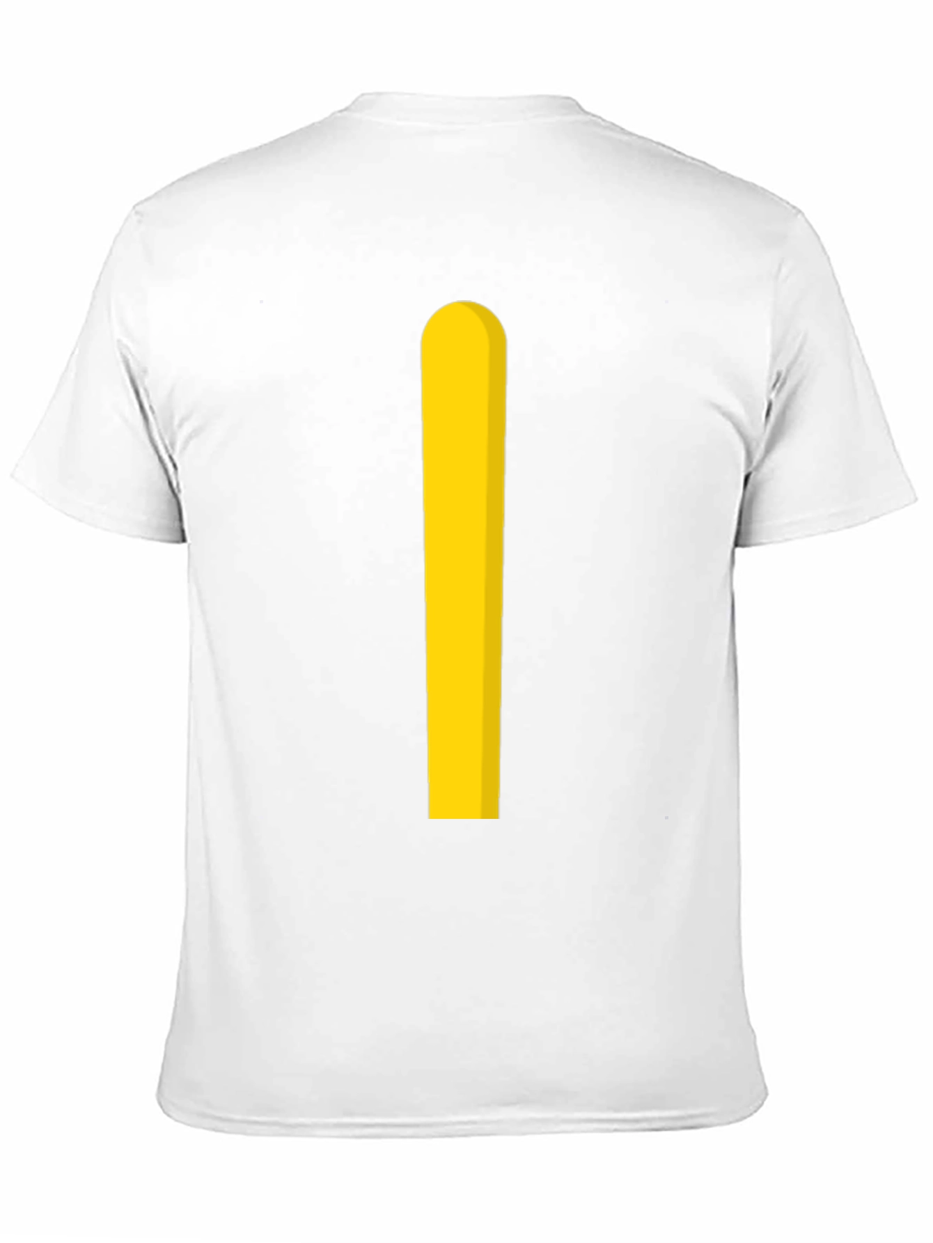 Minimalist Yellow Stripe Black T-Shirt
