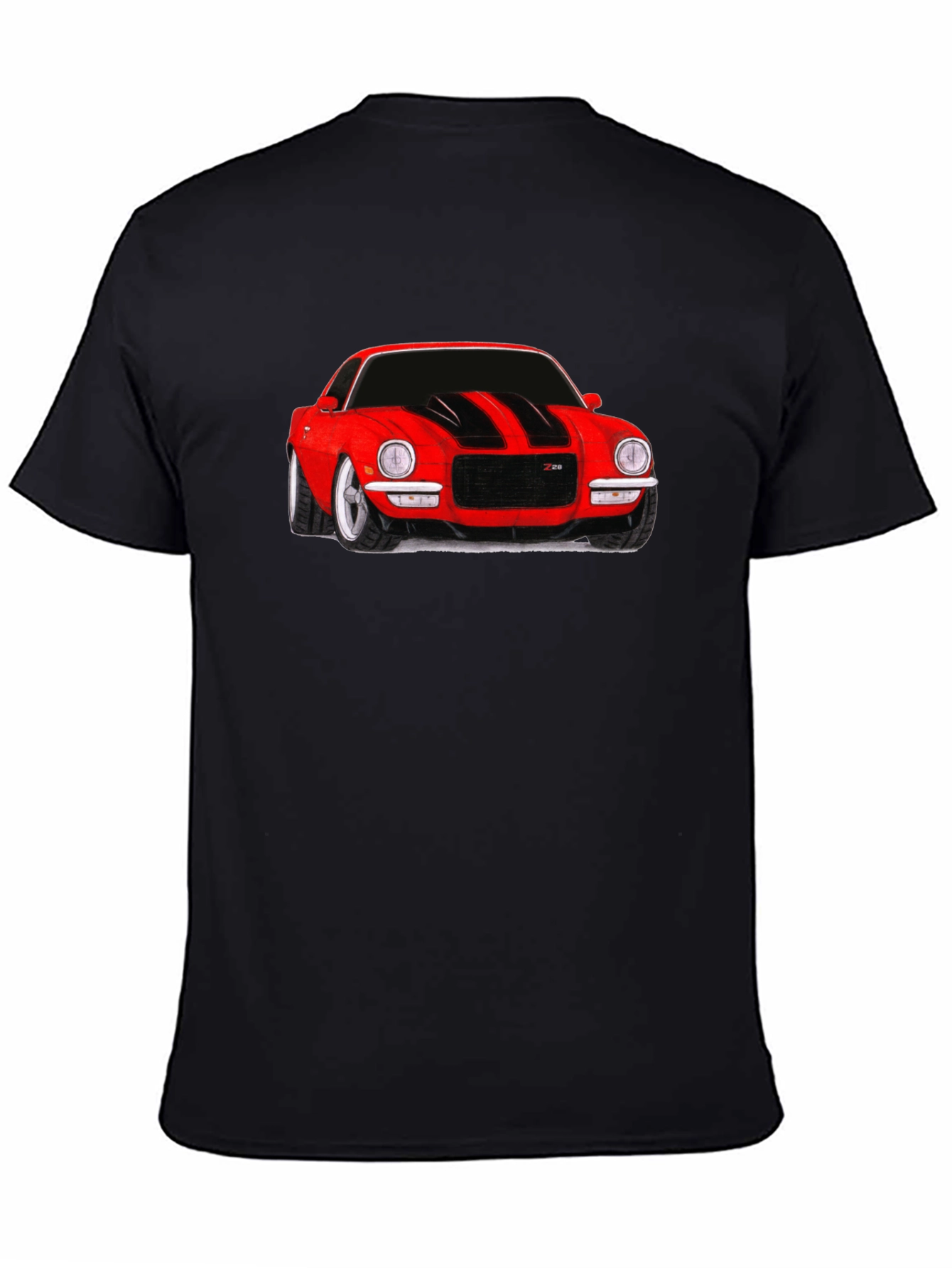 Classic Red Car Graphic Tee - Black